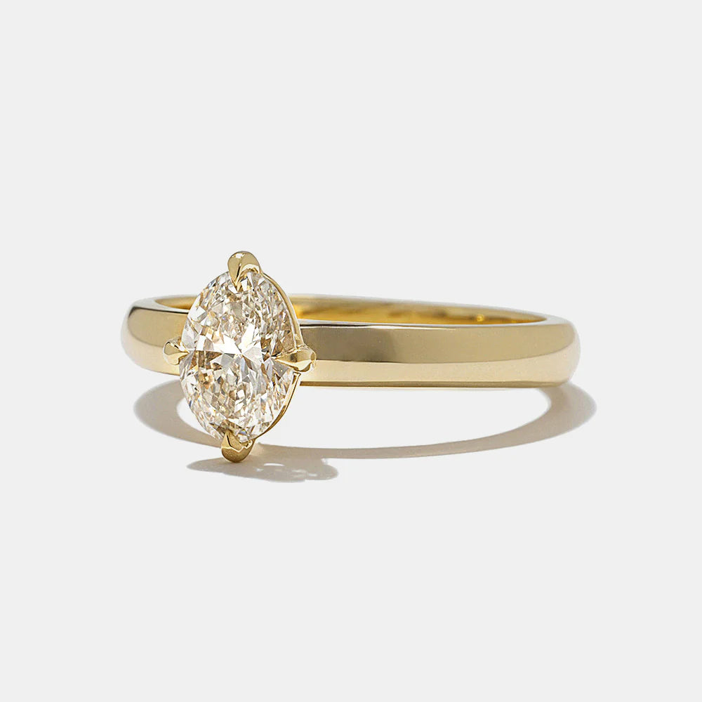 0.75 -2.50 CT Oval CVD Diamond Solitaire Engagement Ring