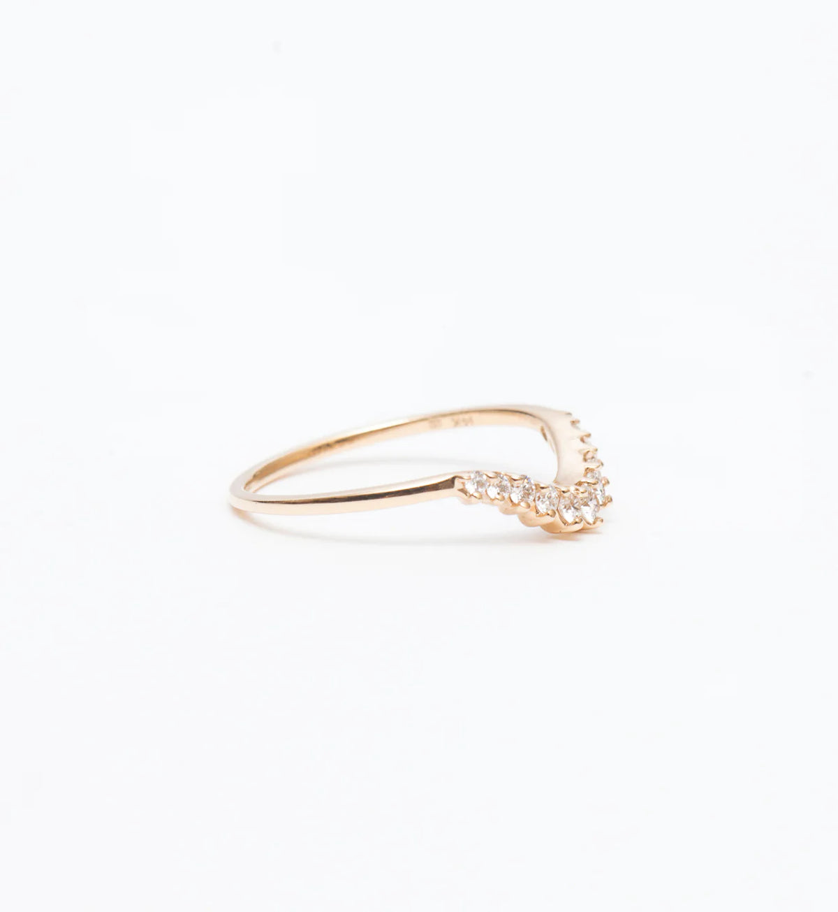 0.20 TCW Round CVD Diamond Curved Wedding Band