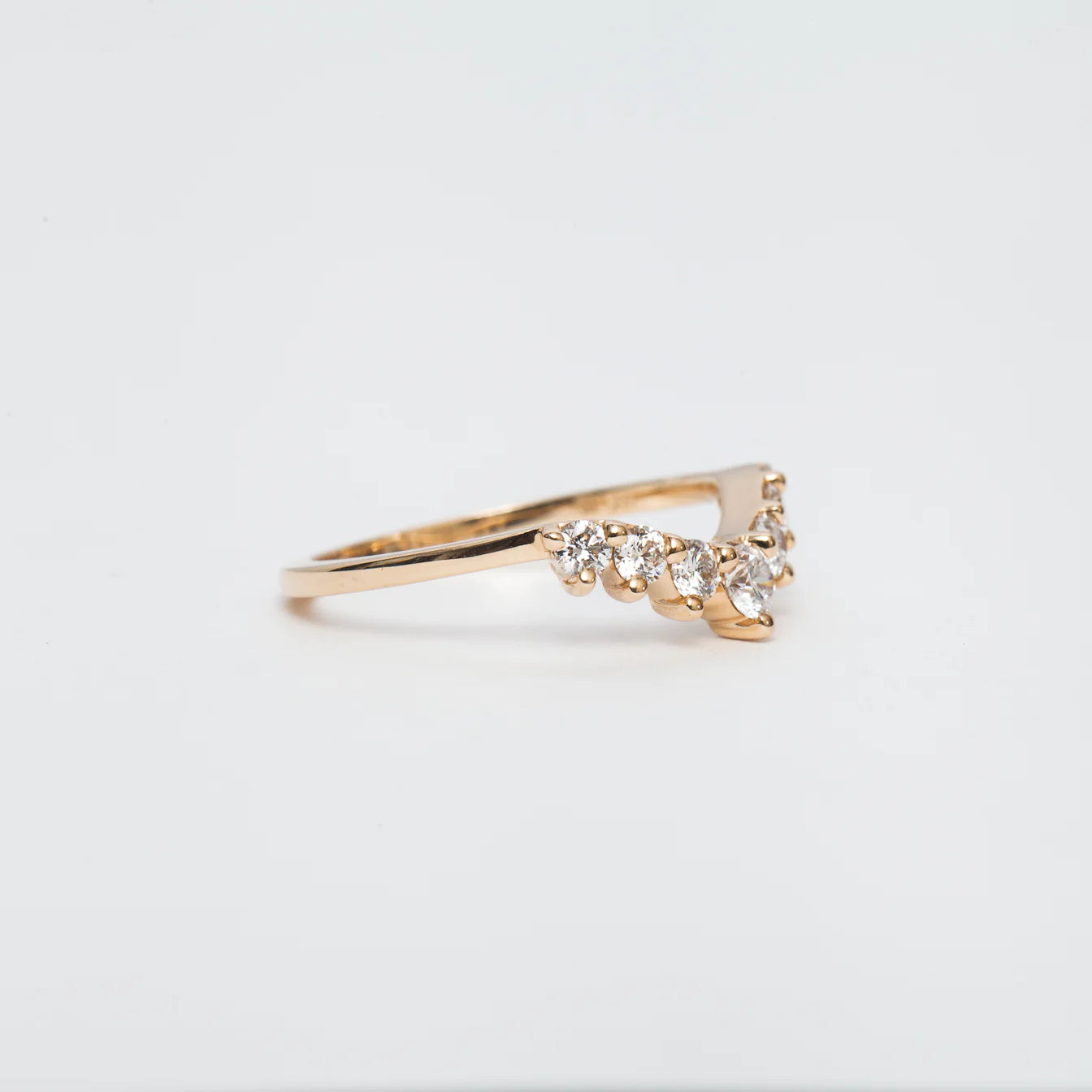 0.43 TCW Round CVD Diamond Curved Wedding Band