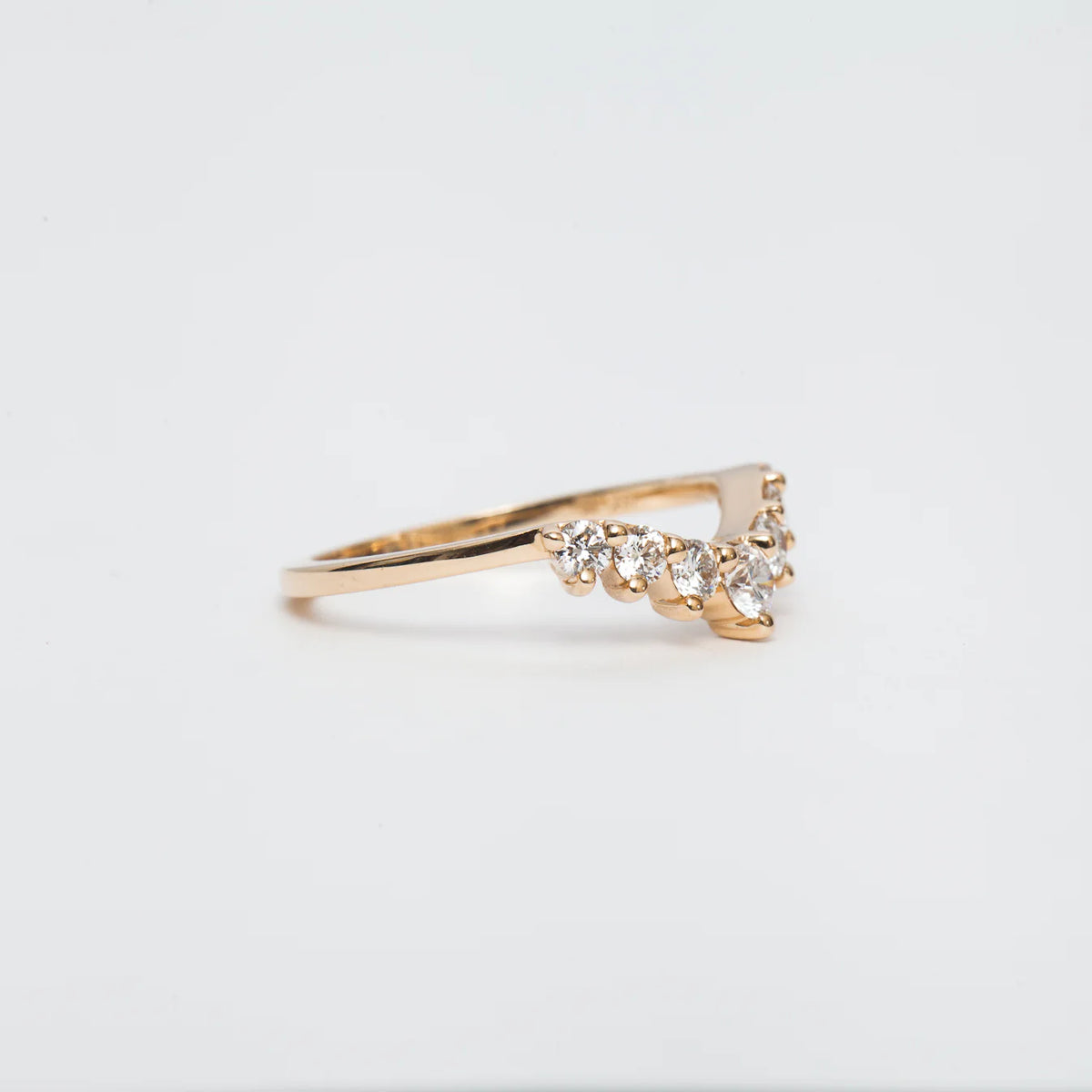 0.43 TCW Round CVD Diamond Curved Wedding Band