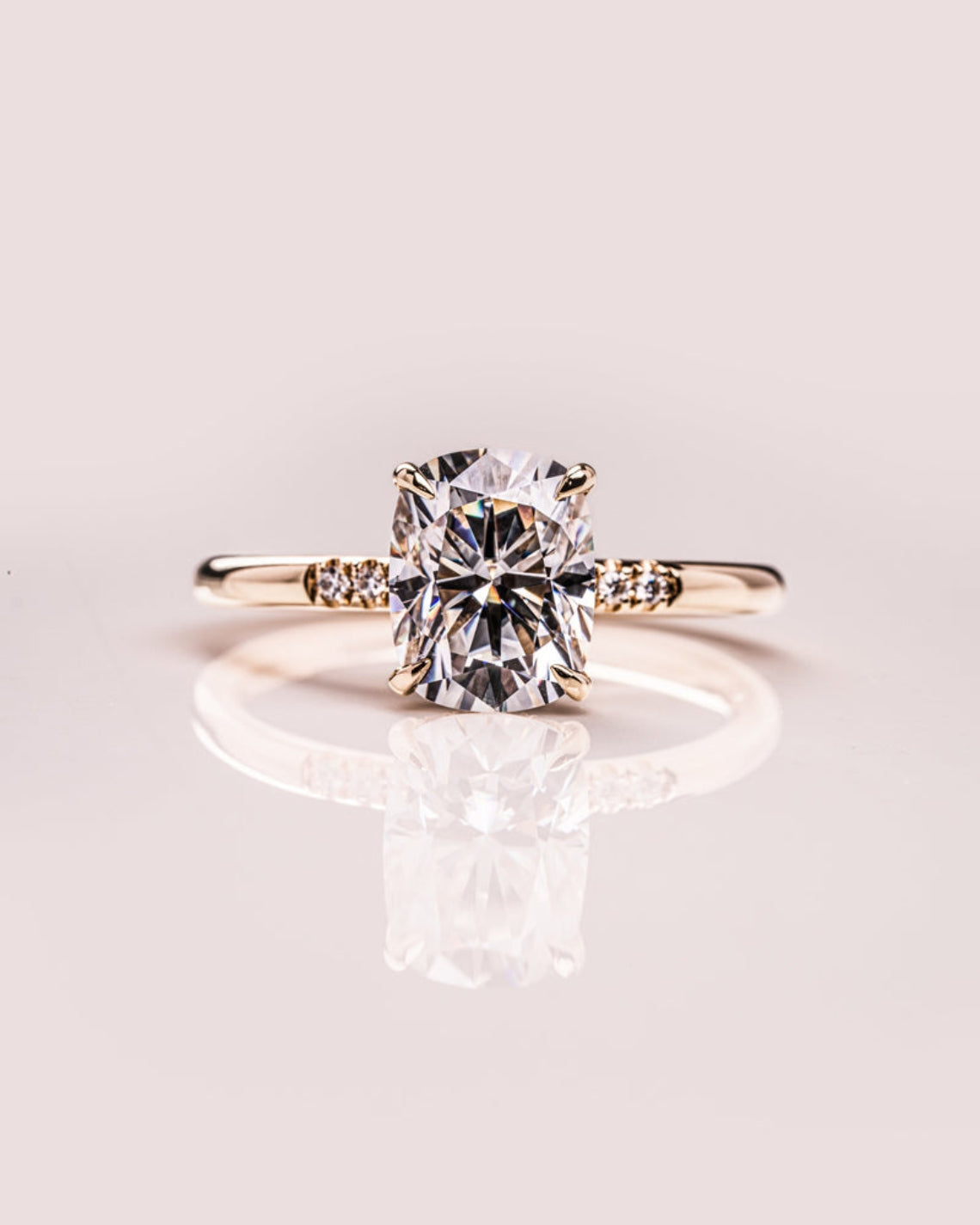 1.15 - 3.15 CT Cushion F/VS1 CVD Diamond Hidden Halo Engagement Ring - Camila Brown