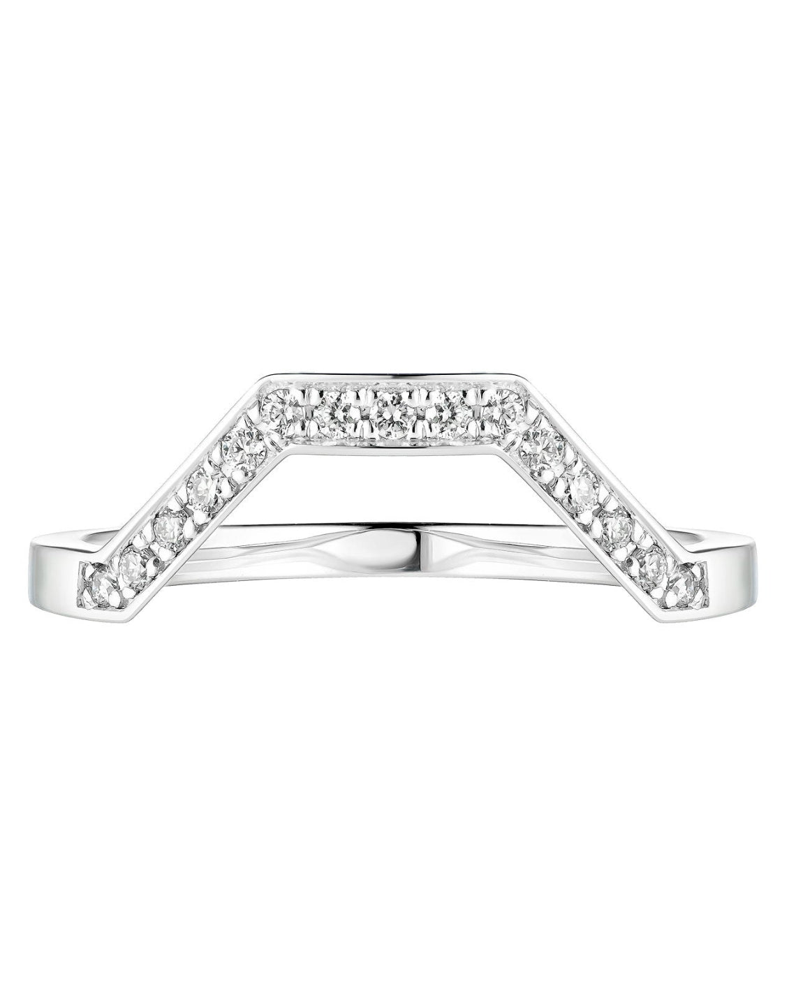 0.12 CT Round Shaped Moissanite Curved Wedding Band - Camila Brown