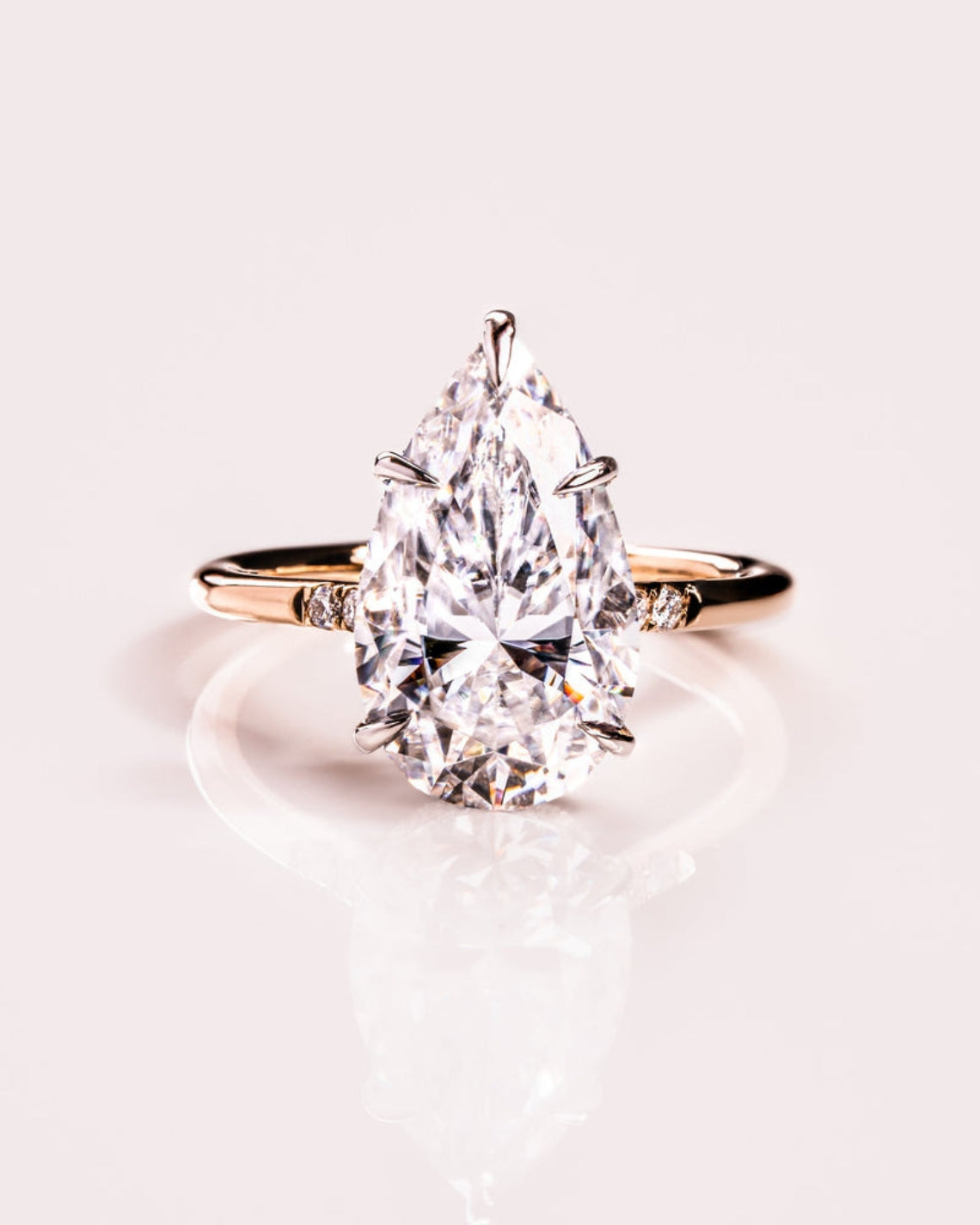 1.09 - 3.09 CT Pear E/VS2 CVD Diamond Hidden Halo Engagement Ring - Camila Brown