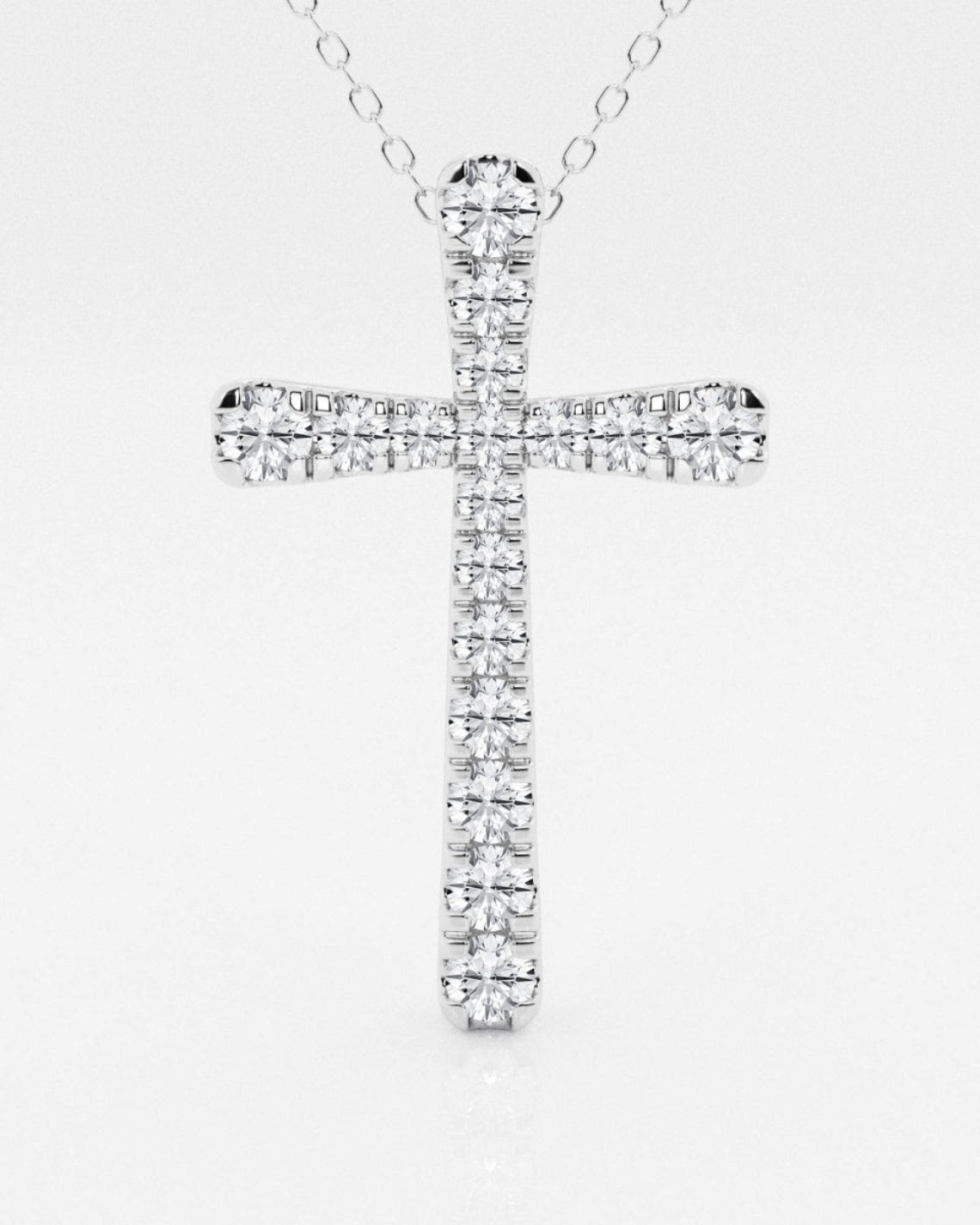 1.03 TCW Round Moissanite Diamond Cross Necklace - Camila Brown