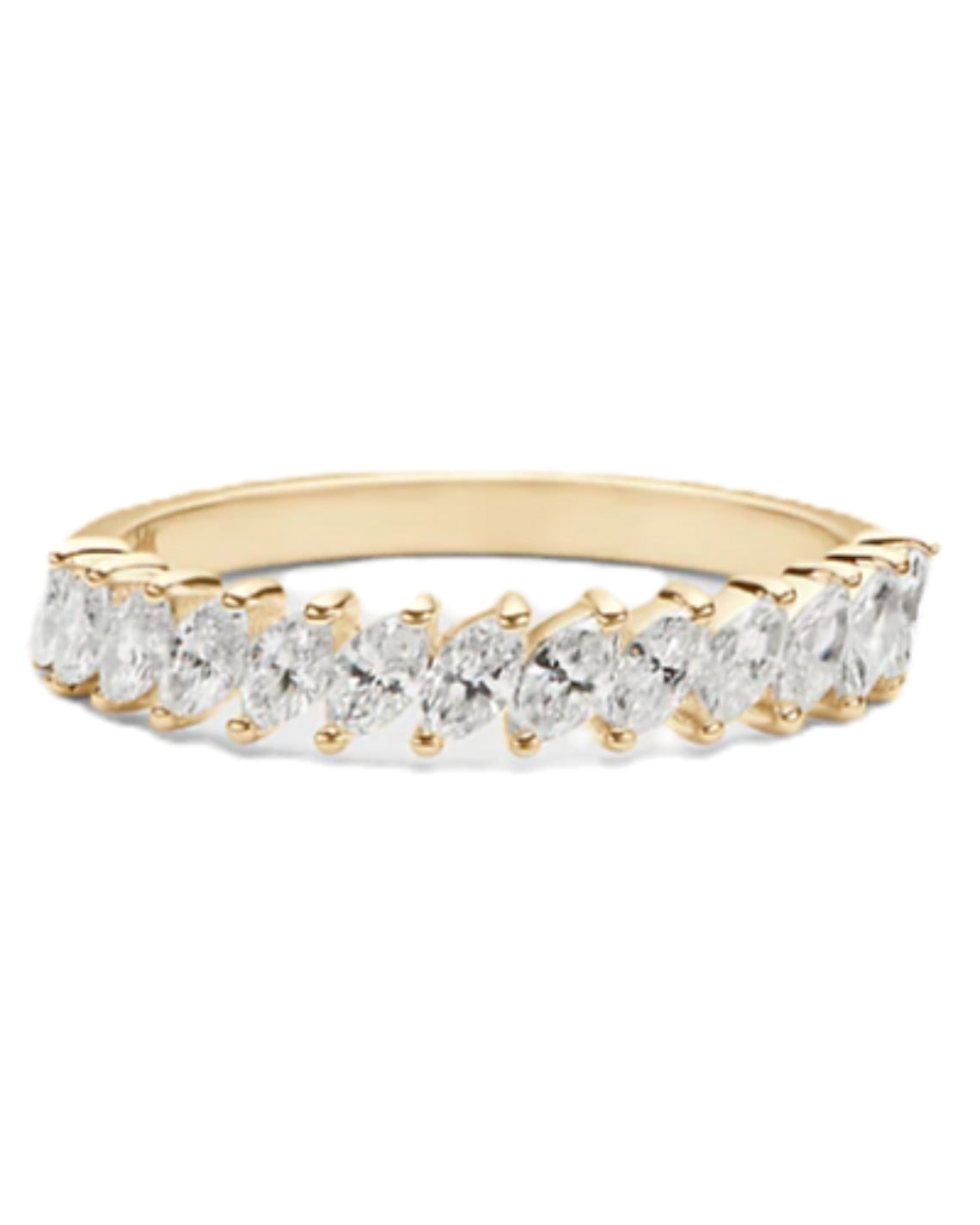 0.65 TCW Marquise CVD Diamond Half Eternity Wedding Band - Camila Brown