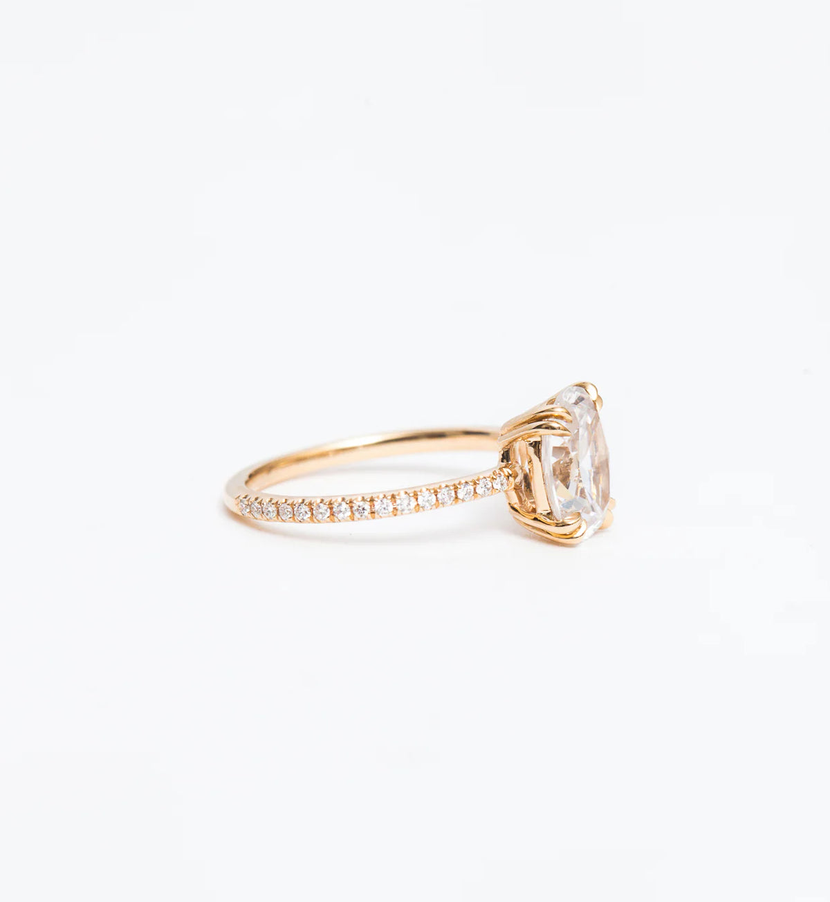 1.75-3.75 CT Oval Lab Grown Diamond Pave Engagement Ring
