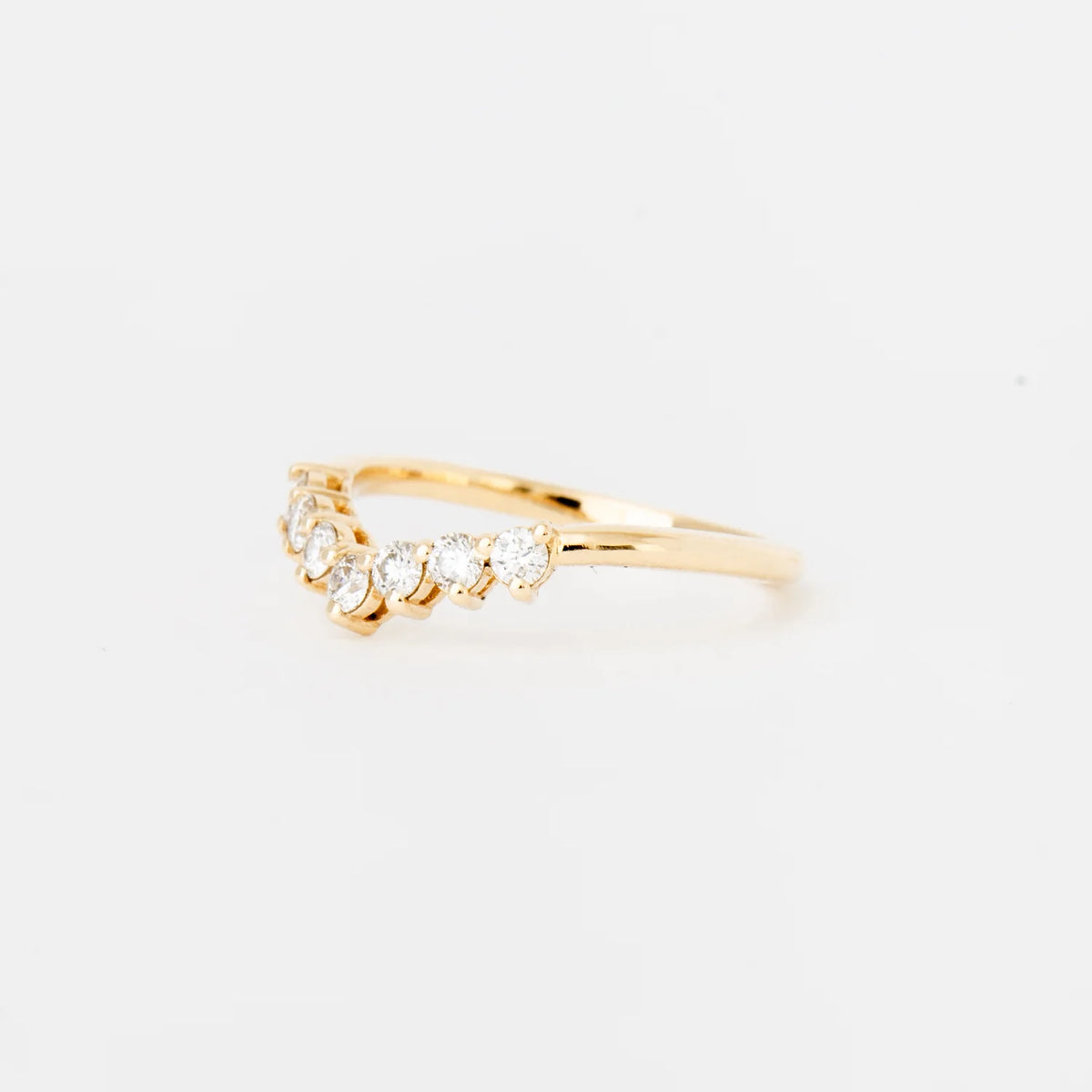 0.33 TCW Round CVD Diamond Curved Wedding Band