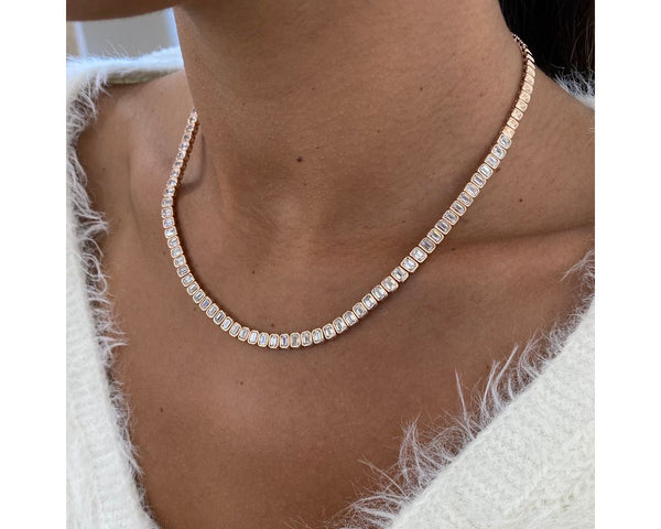 Emrald Lab Grown Diamond Tennis Necklace