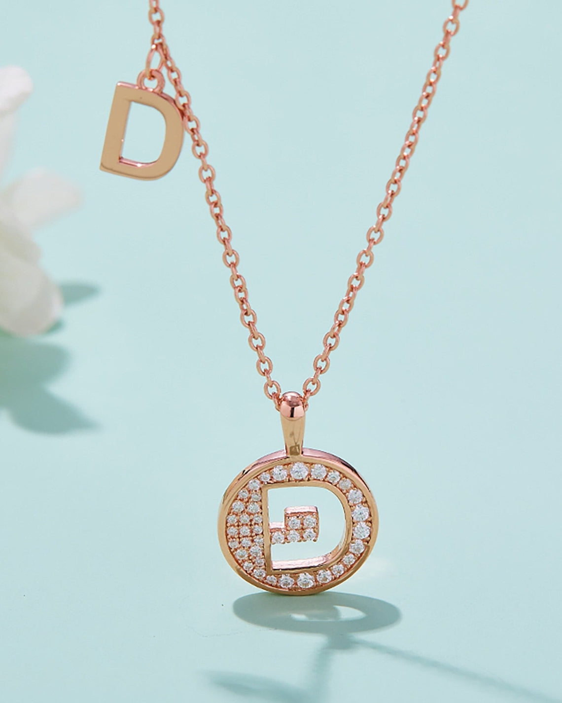 Customized "D" Letter Moissanite Diamond Necklace - Camila Brown