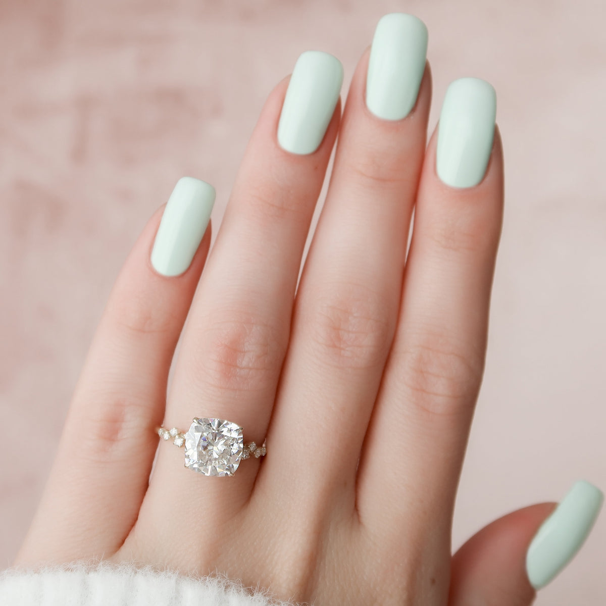 1.50 - 3.50 CT Cushion Cut  Lab Grown Diamond Cluster Engagement Ring