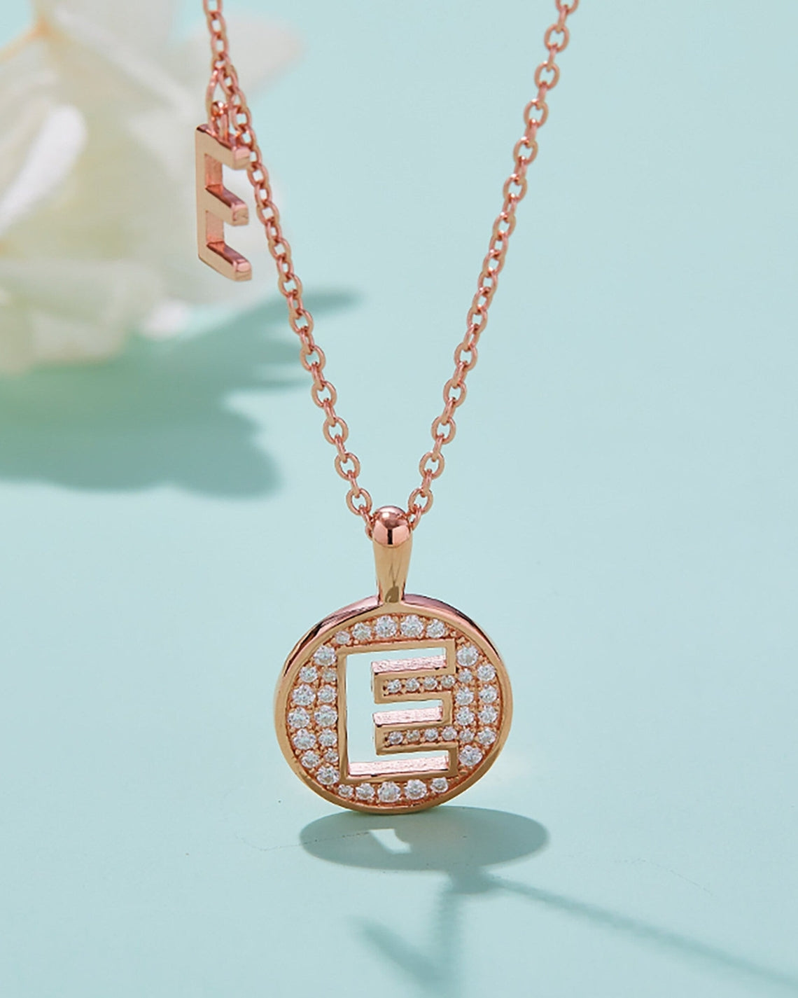 Customized "E" Letter Moissanite Diamond Necklace - Camila Brown