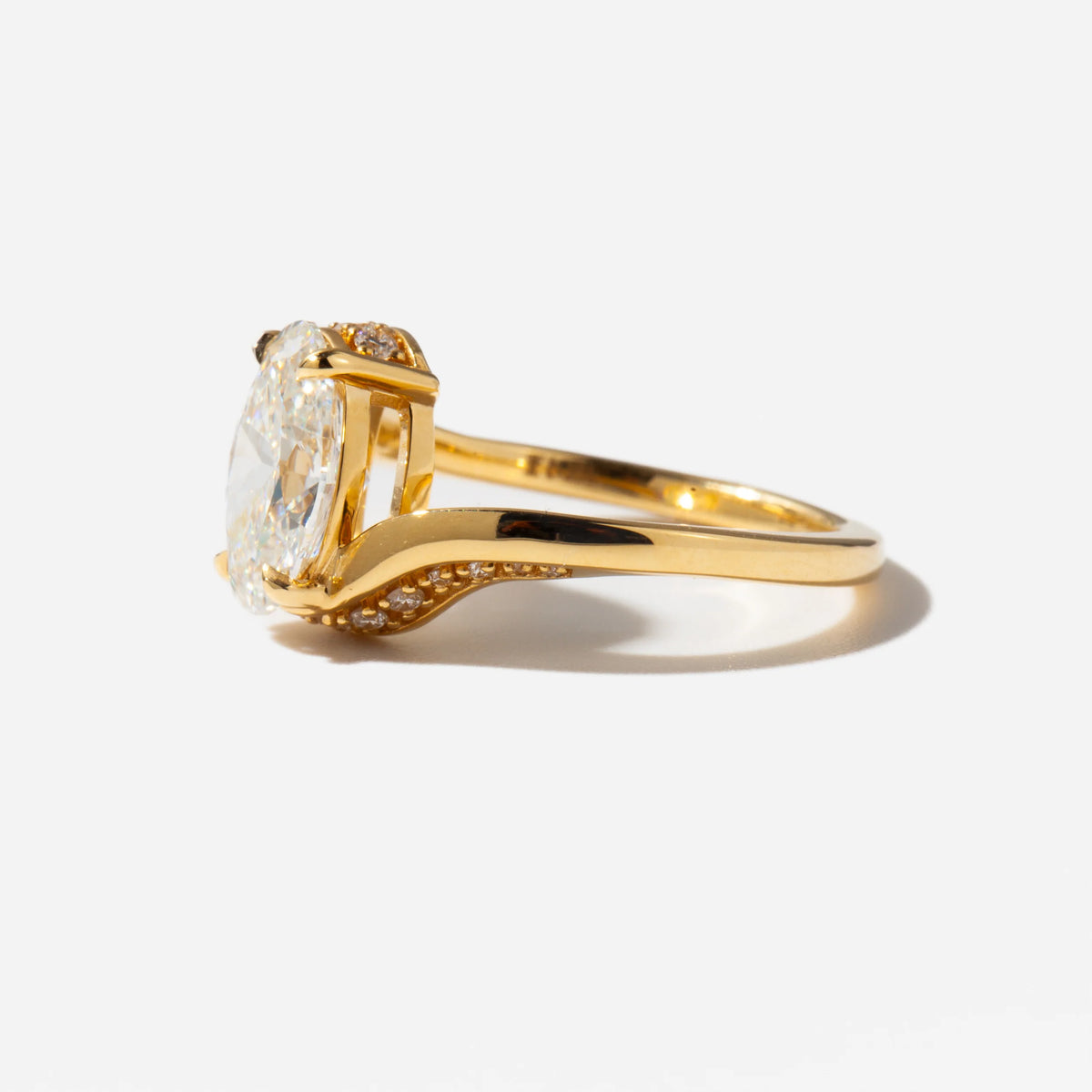 1.15 -3.15 CT Oval Lab Grown Diamond Bypass Engagement Ring