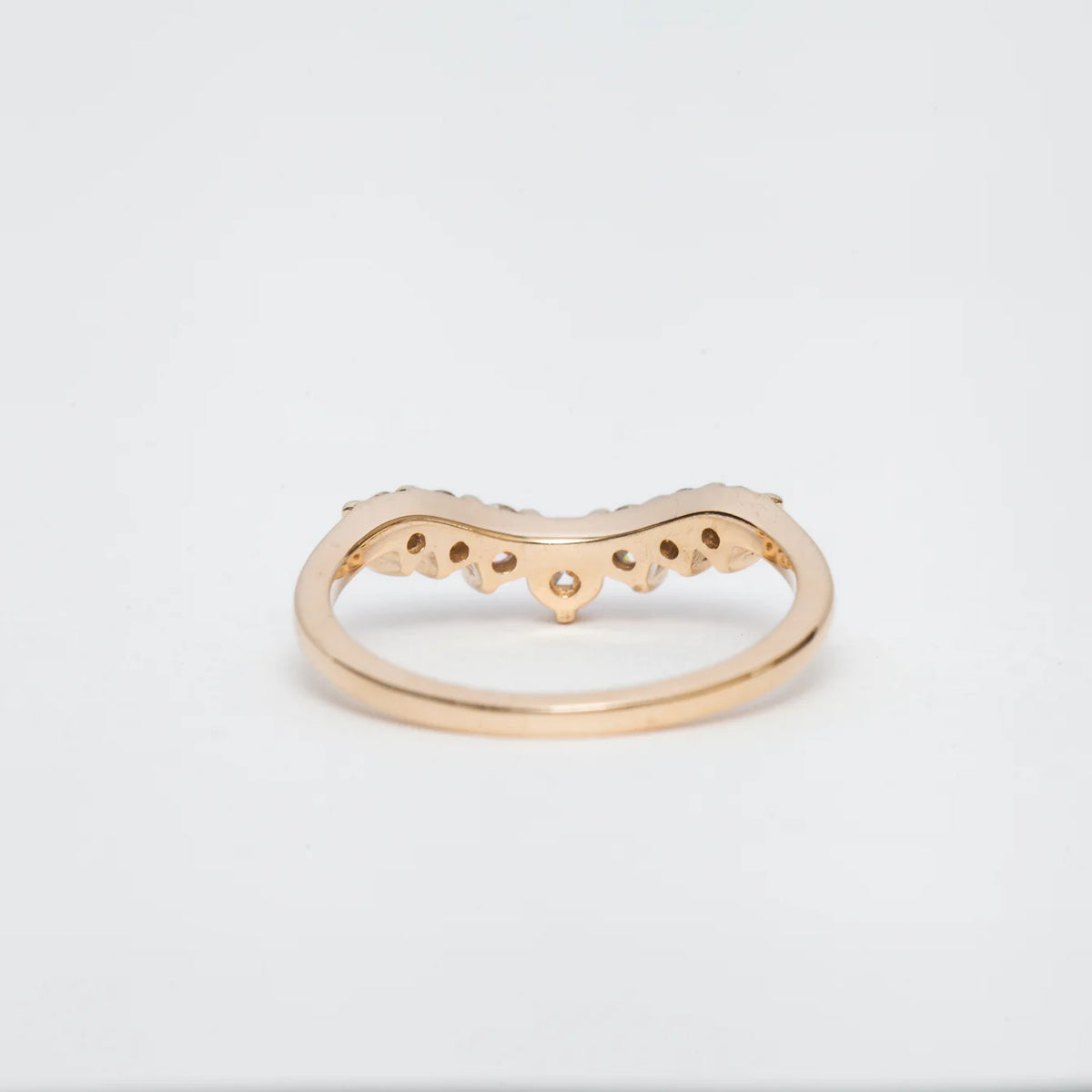 0.43 TCW Round CVD Diamond Curved Wedding Band