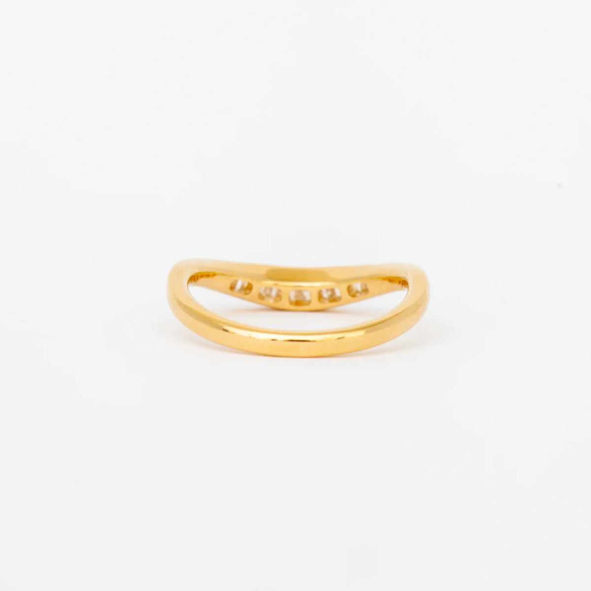 0.2 TCW Baguette CVD Diamond Curved Wedding Band