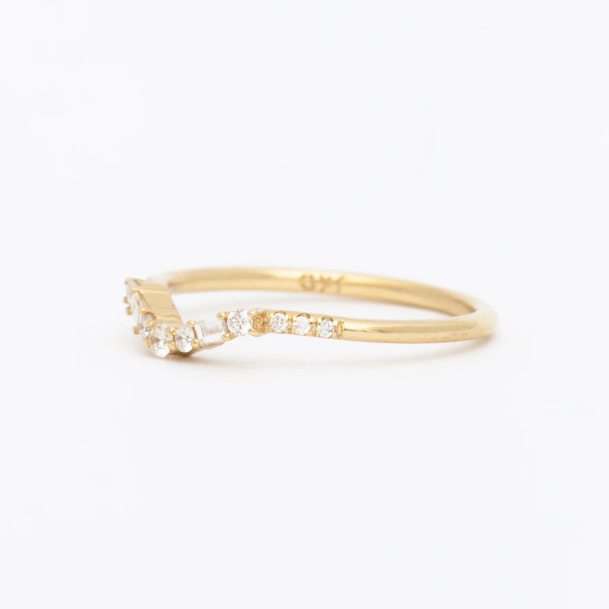 0.40 TCW Round CVD Diamond Curved Wedding Band