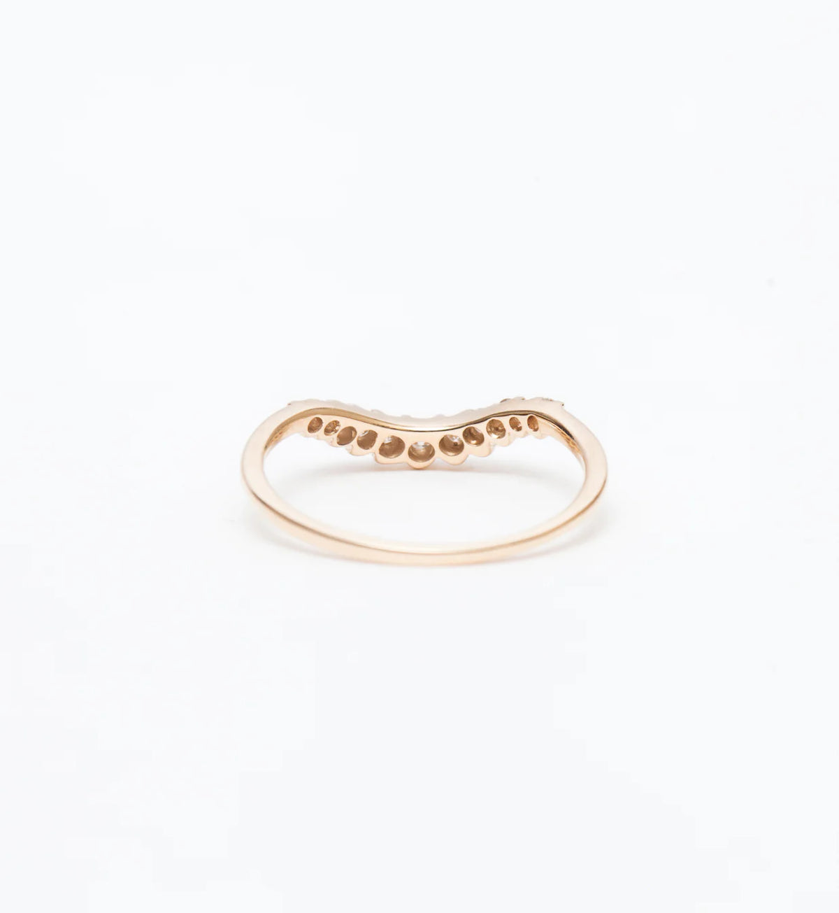 0.20 TCW Round CVD Diamond Curved Wedding Band