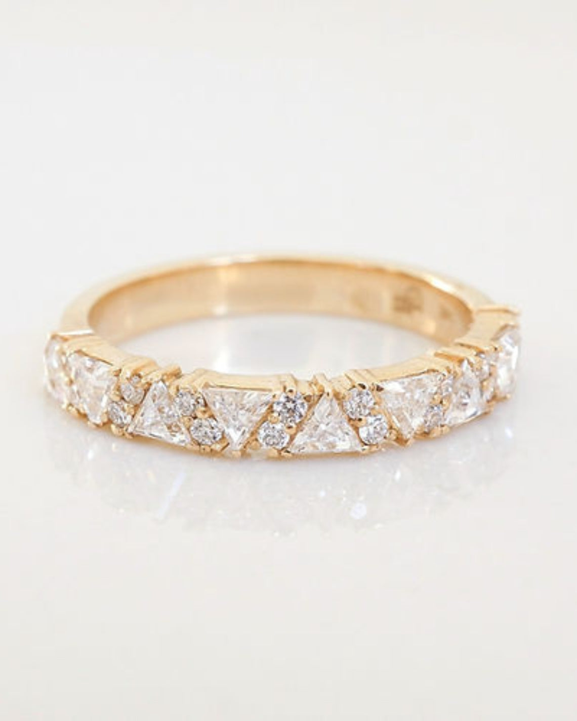 0.88 TCW Round & Trillion CVD Diamond Multi Stone Wedding Band - Camila Brown