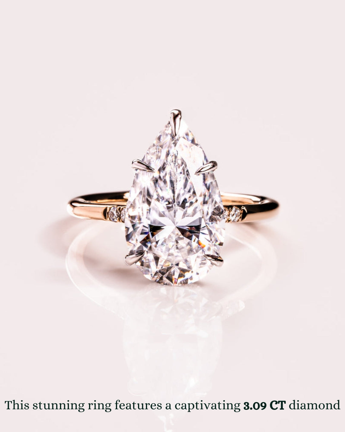 1.09 - 3.09 CT Pear E/VS2 CVD Diamond Hidden Halo Engagement Ring - Camila Brown