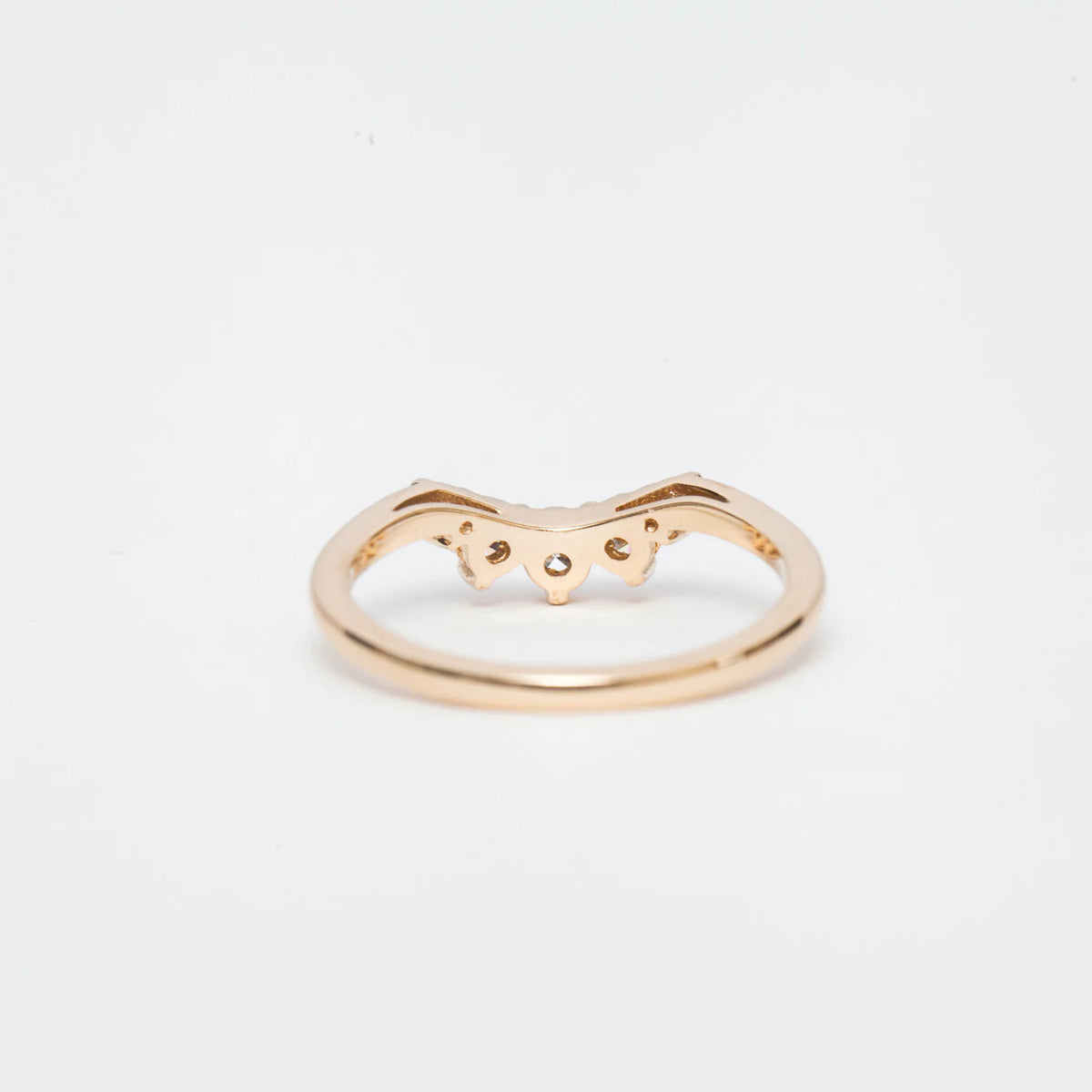 0.33 TCW Round CVD Diamond Curved Wedding Band