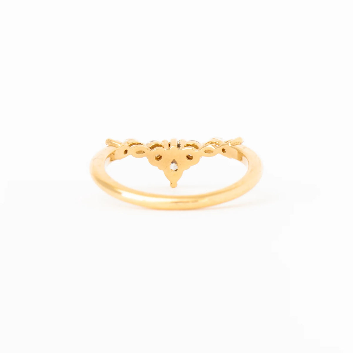 0.4 TCW Marquise & Round CVD Diamond Curved Wedding Band