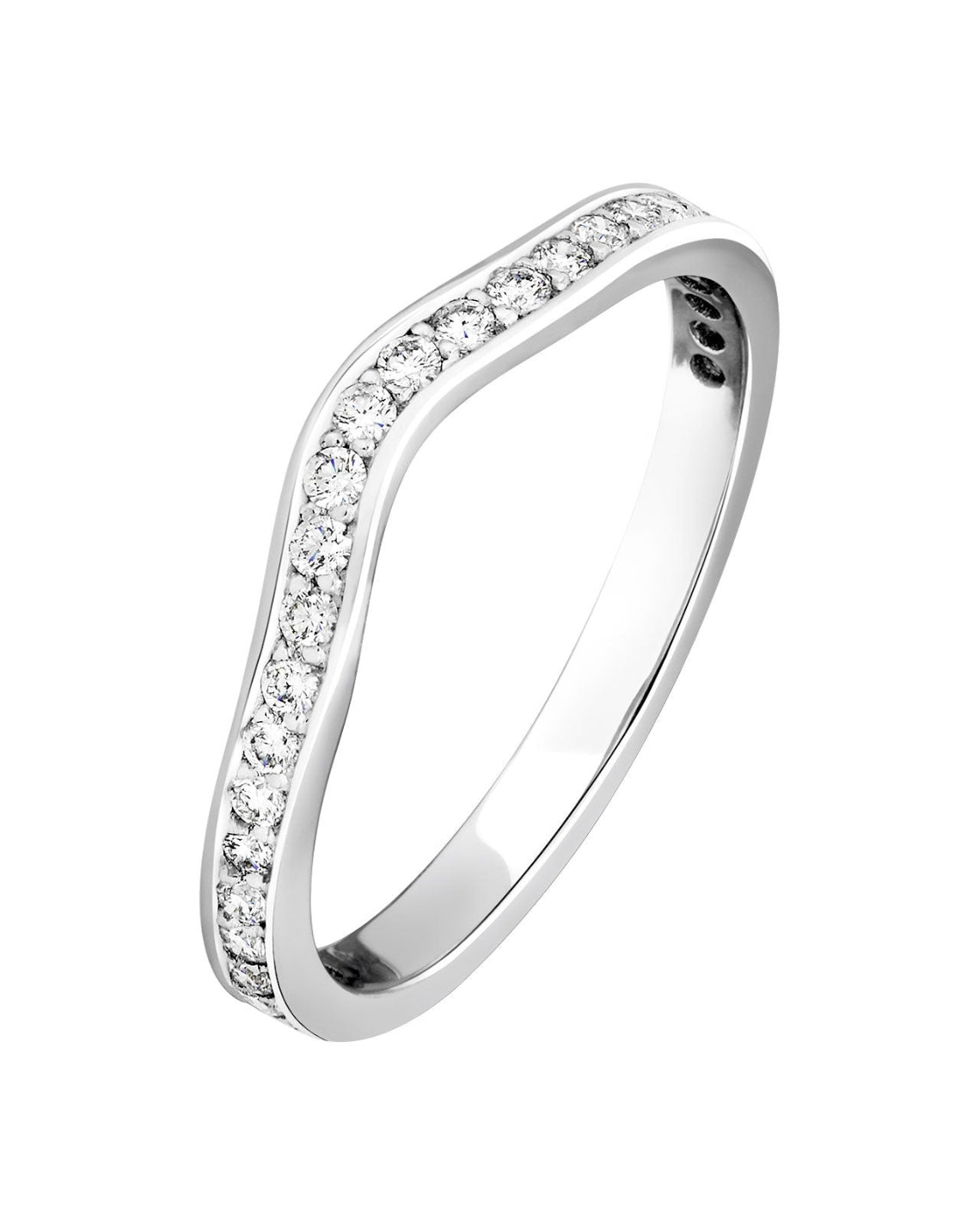 0.32 CT Round Shaped Moissanite Channel Setting Wedding Band - Camila Brown