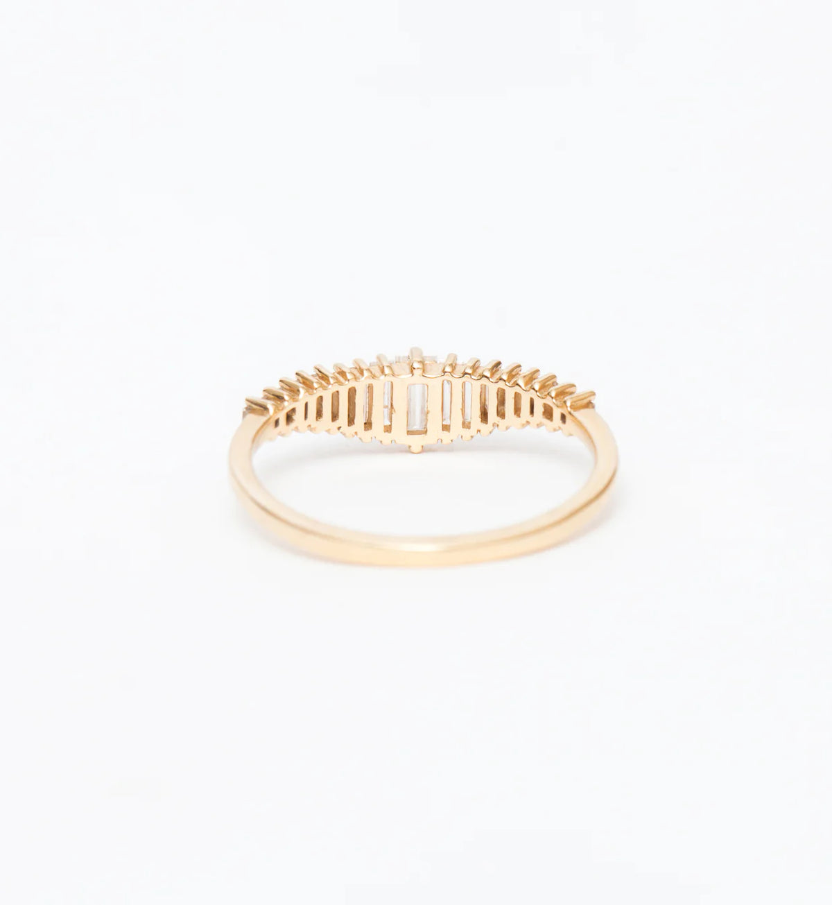 0.42 TCW Baguette CVD Diamond Curved Wedding Band