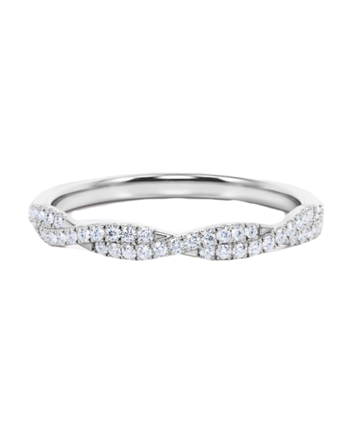 0.20 TCW Round CVD Diamond Twisted Wedding Band - Camila Brown