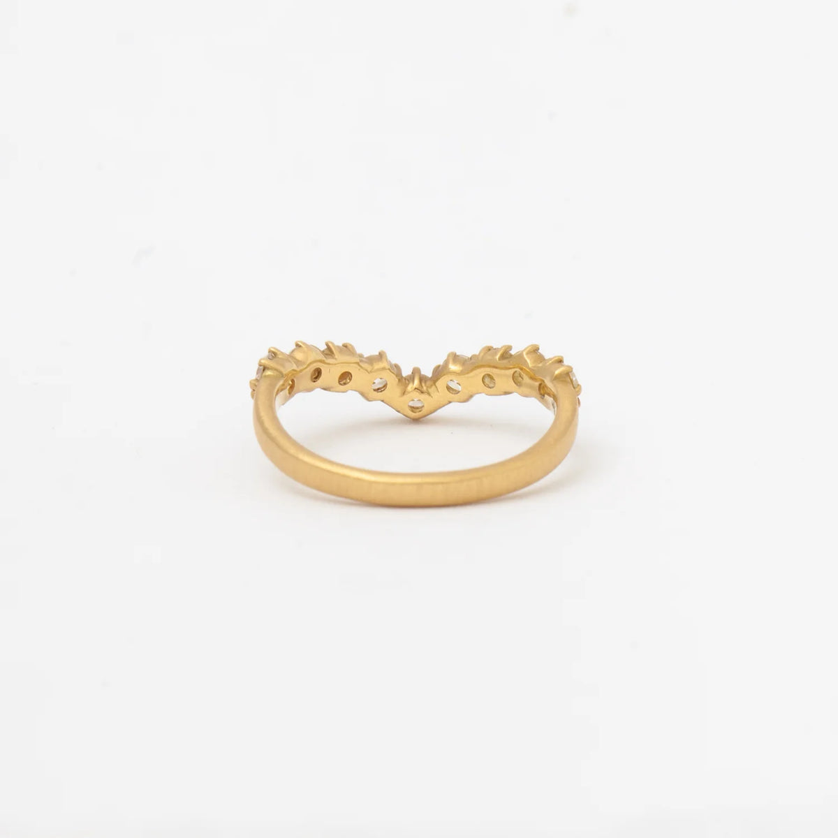 0.72 TCW Round CVD Diamond Curved Wedding Band