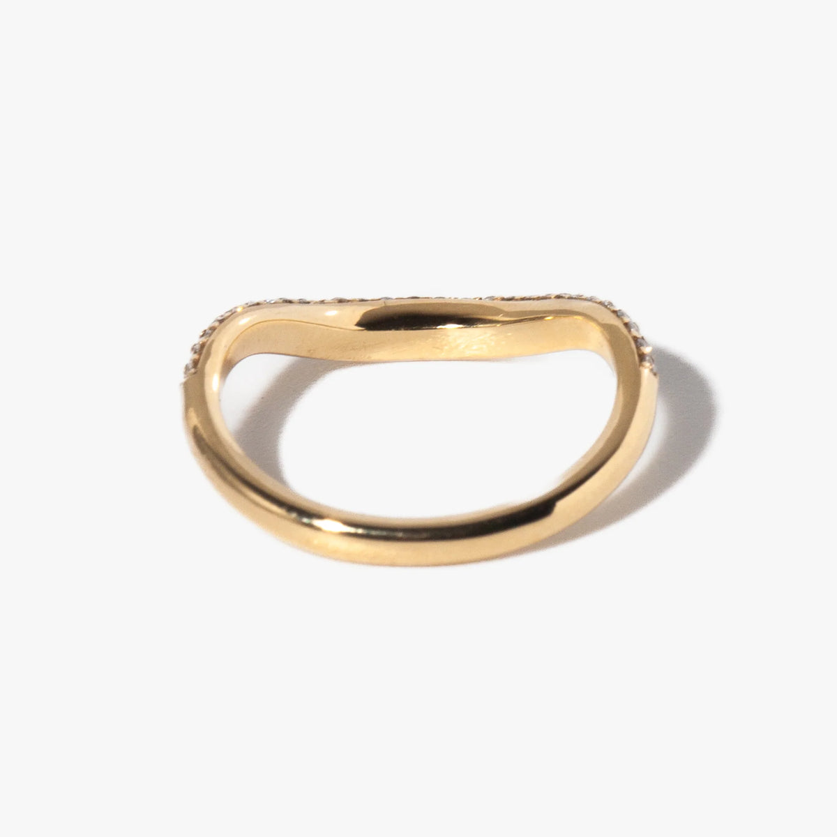 0.38 TCW Round CVD Diamond curved Wedding Band