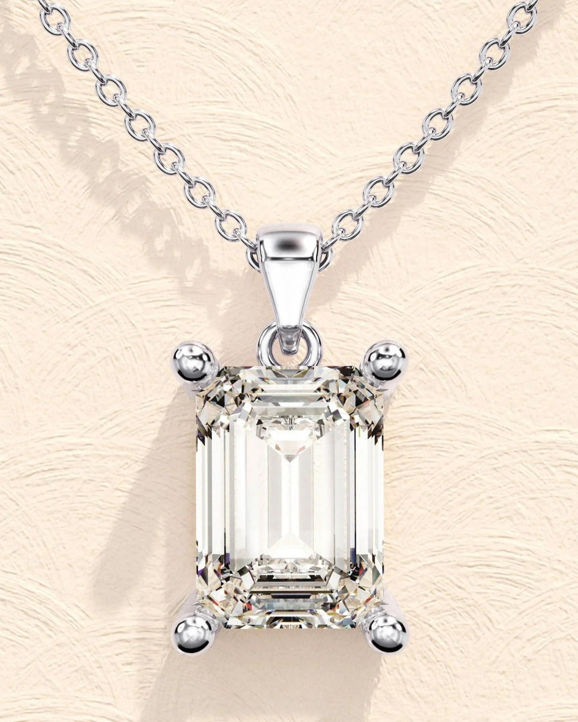 1.0 CT Emerald Moissanite Diamond Solitaire Necklace - Camila Brown