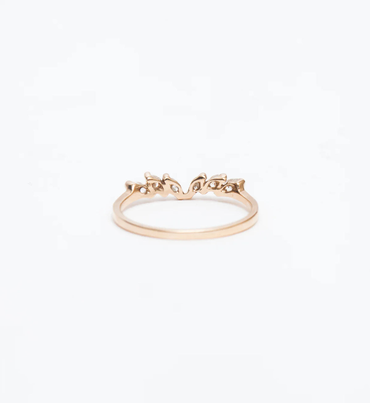 0.21 TCW Marquise CVD Diamond Curved Wedding Band