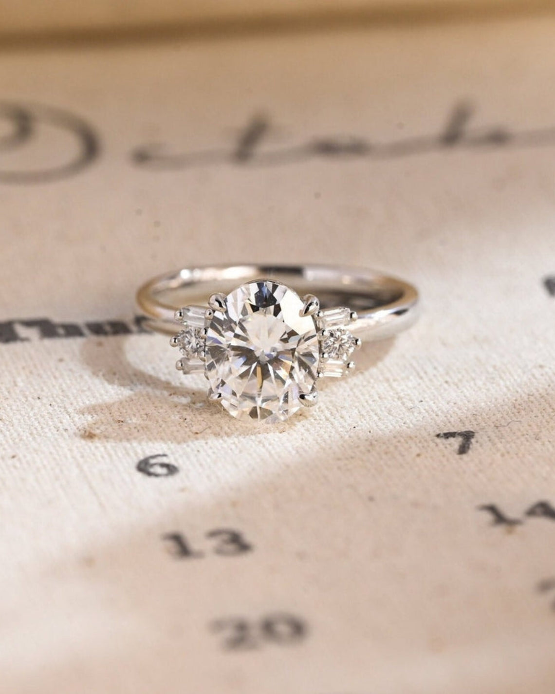 1.0 - 3.0 CT Oval F/VS1 CVD Diamond Cluster Engagement Ring - Camila Brown