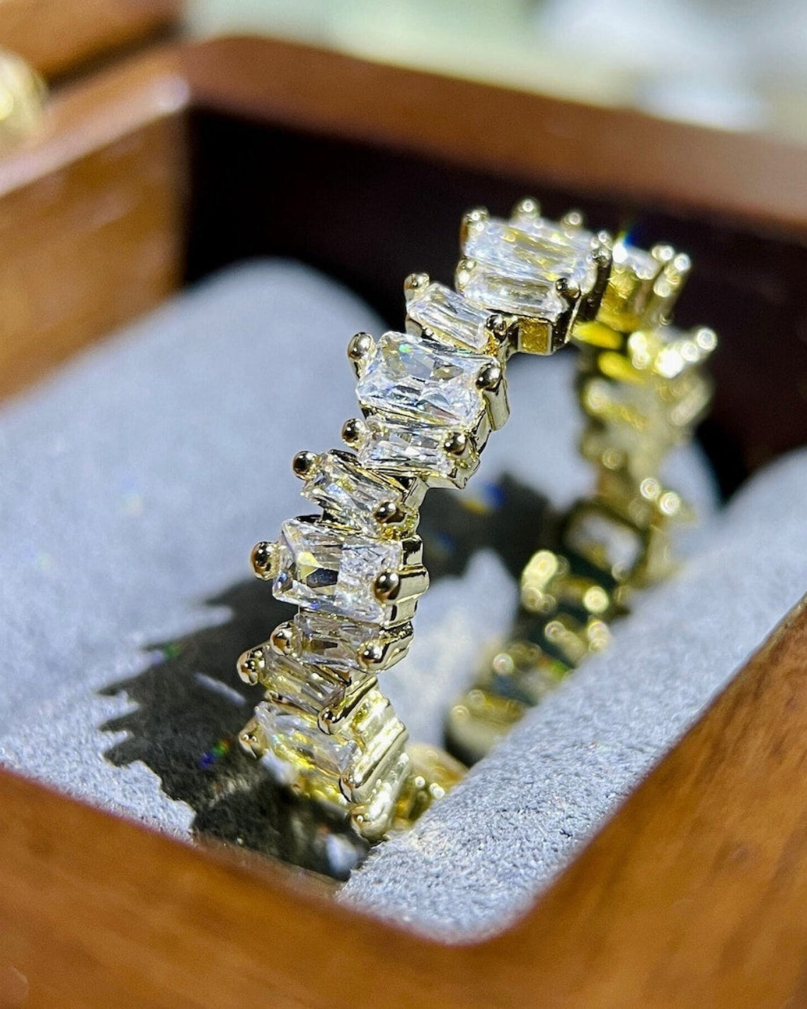 0.50 TCW Octagon Princess & Baguette CVD Diamond Cluster Wedding Band - Camila Brown