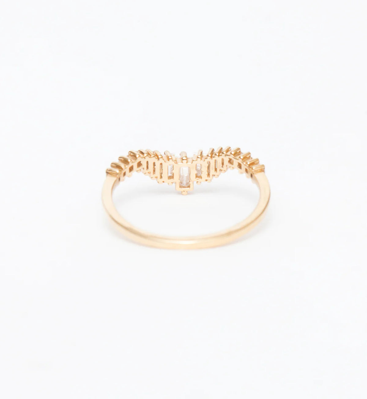 0.36 TCW Baguette CVD Diamond Curved Wedding Band
