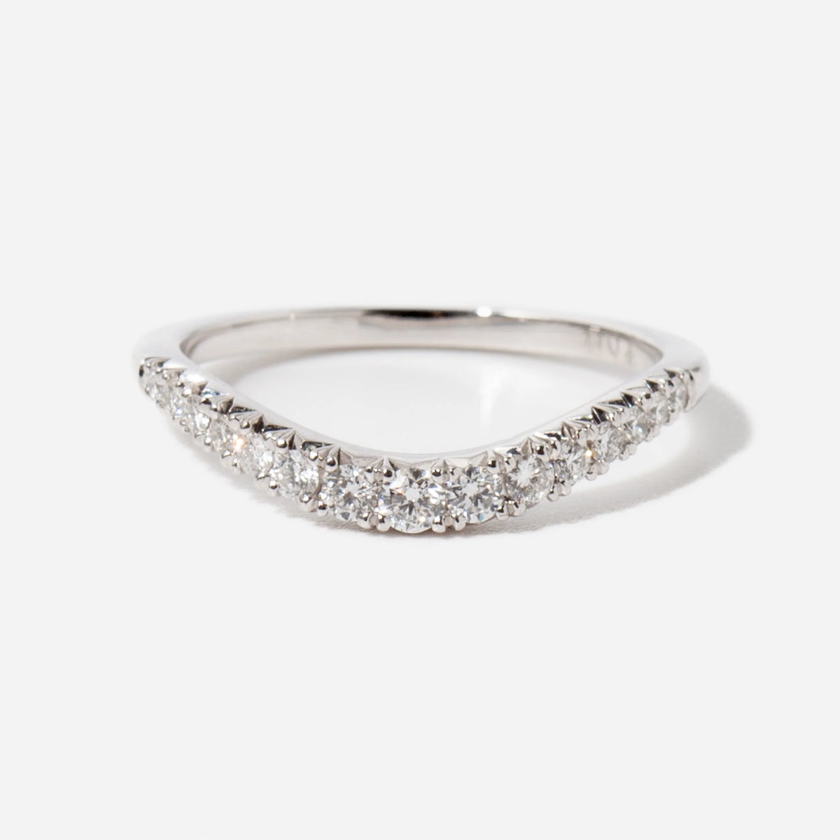0.29 TCW Round CVD Diamond Curved Wedding Band