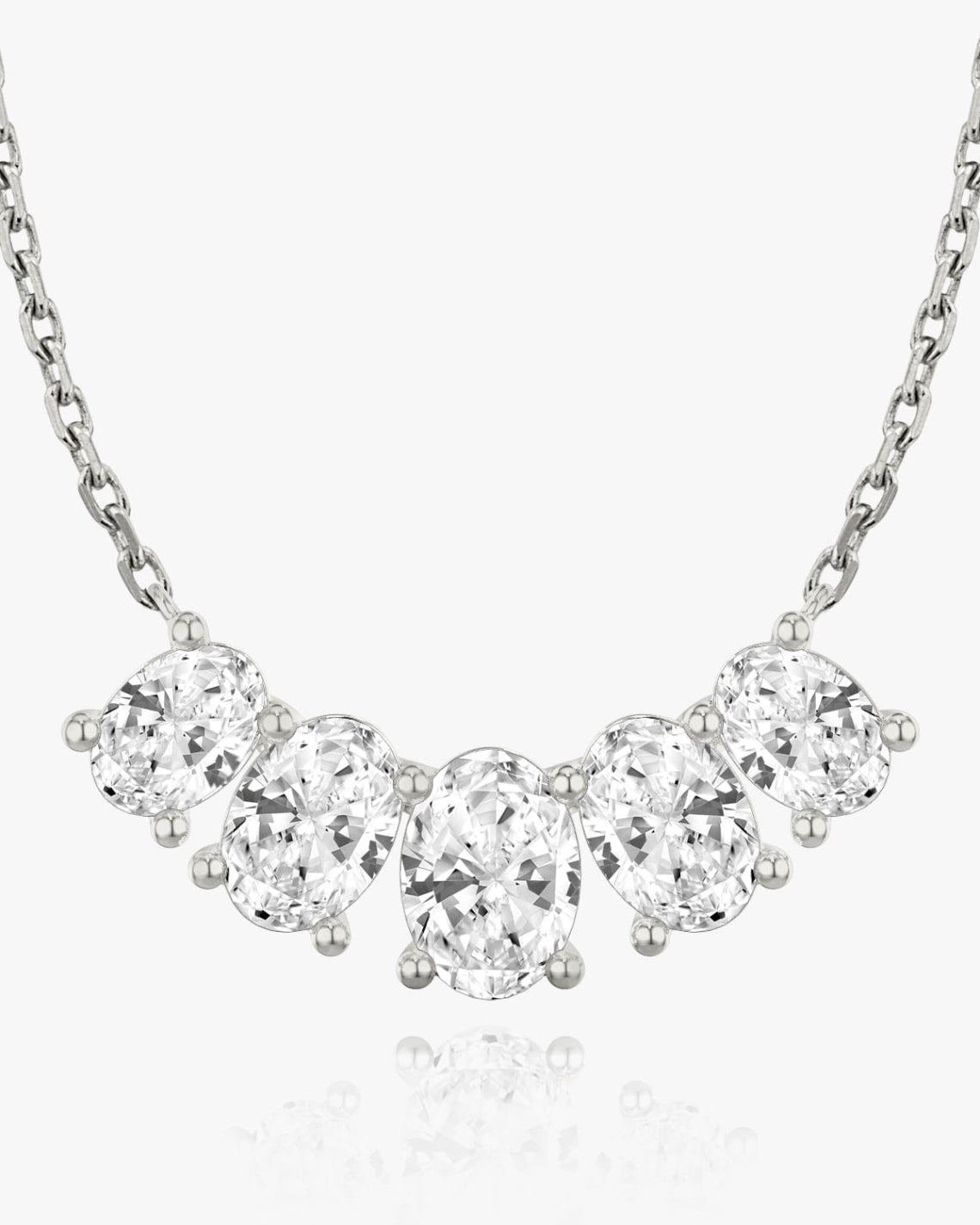 3.50 TCW Oval F/VS Lab Grown Diamond Necklace - Camila Brown