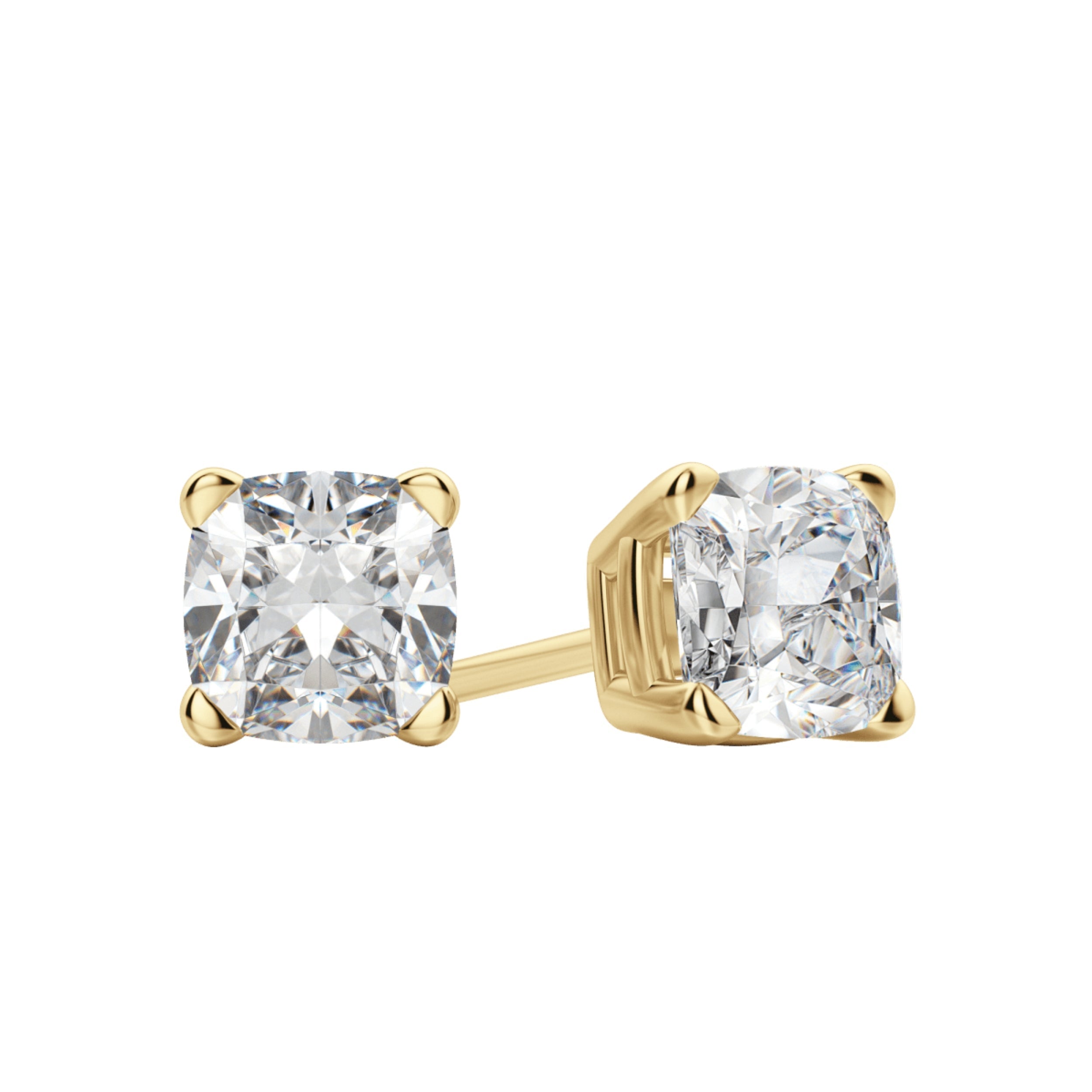 0.50 TCW-1.0 TCW Cushion Cut Moissanite Solitaire Stud Earrings - Camila Brown