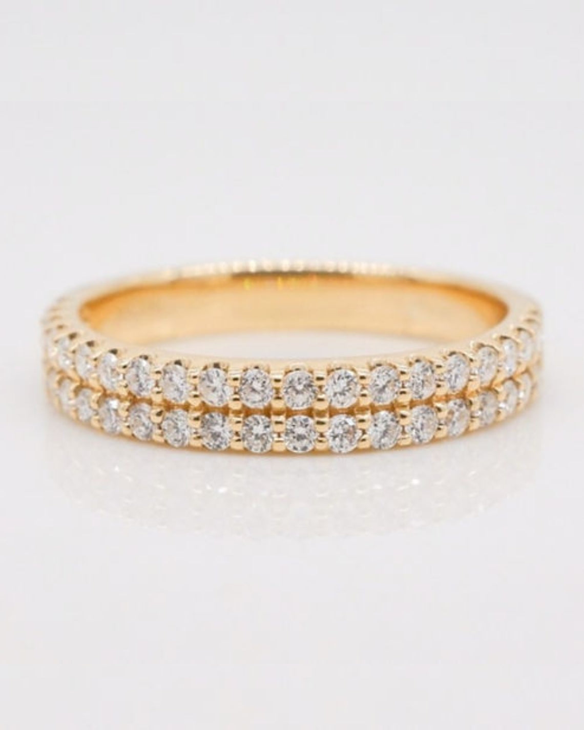 0.60 TCW Round CVD Diamond Double Row Wedding Band - Camila Brown