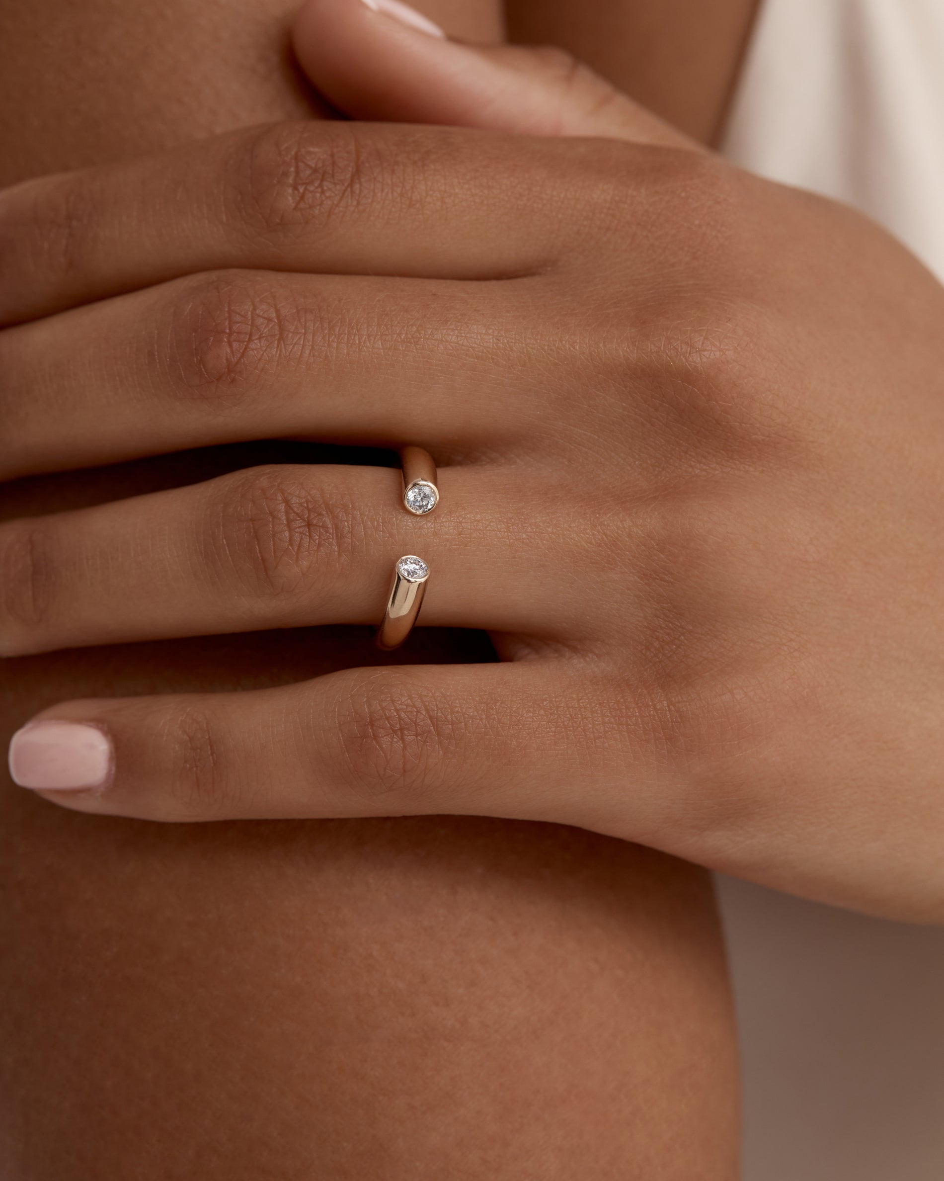 0.20 TCW Round EF- VVS Diamond Open Wedding Band