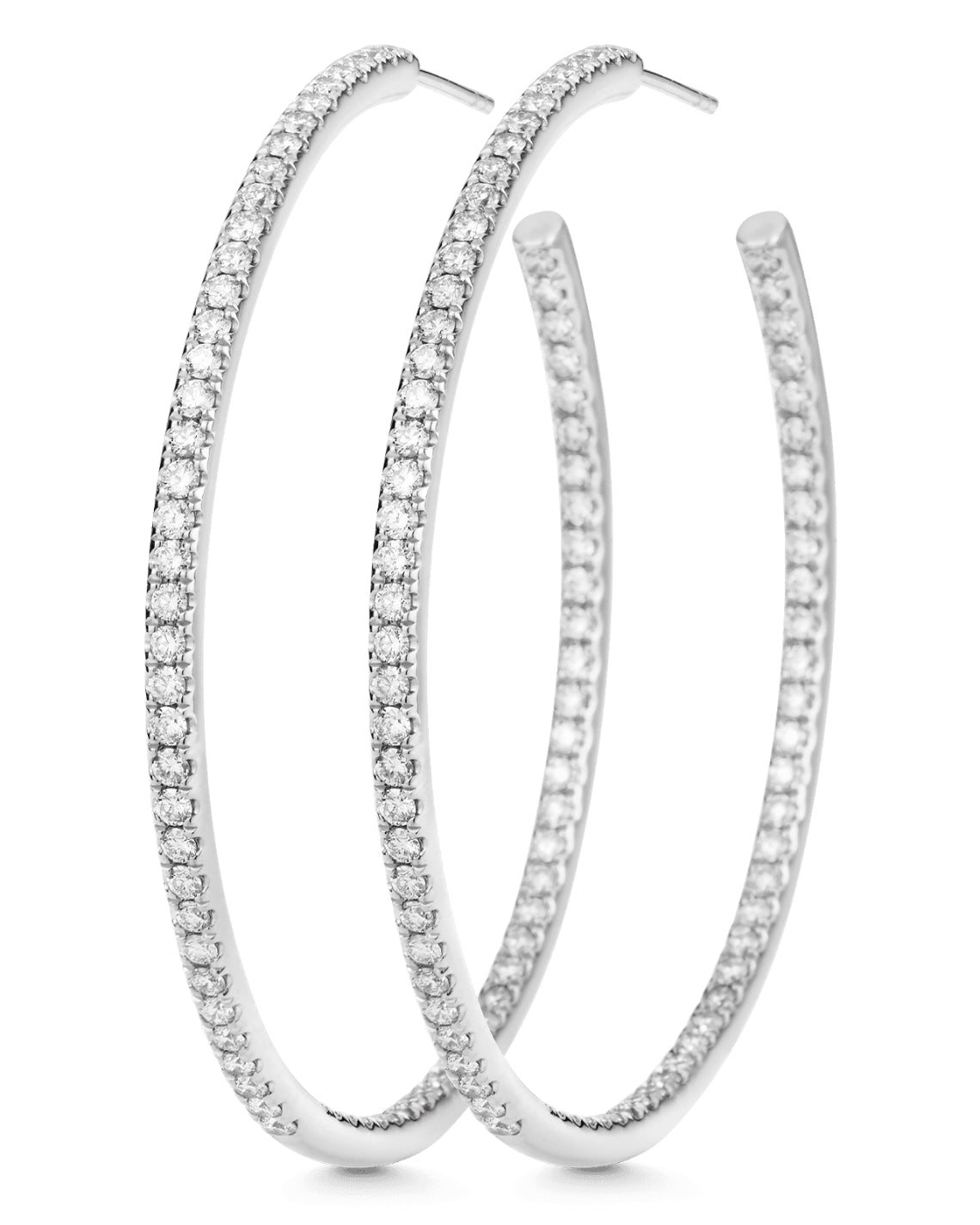 2.25 TCW Round Moissanite Diamond Inside Out Hoop Earrings - Camila Brown