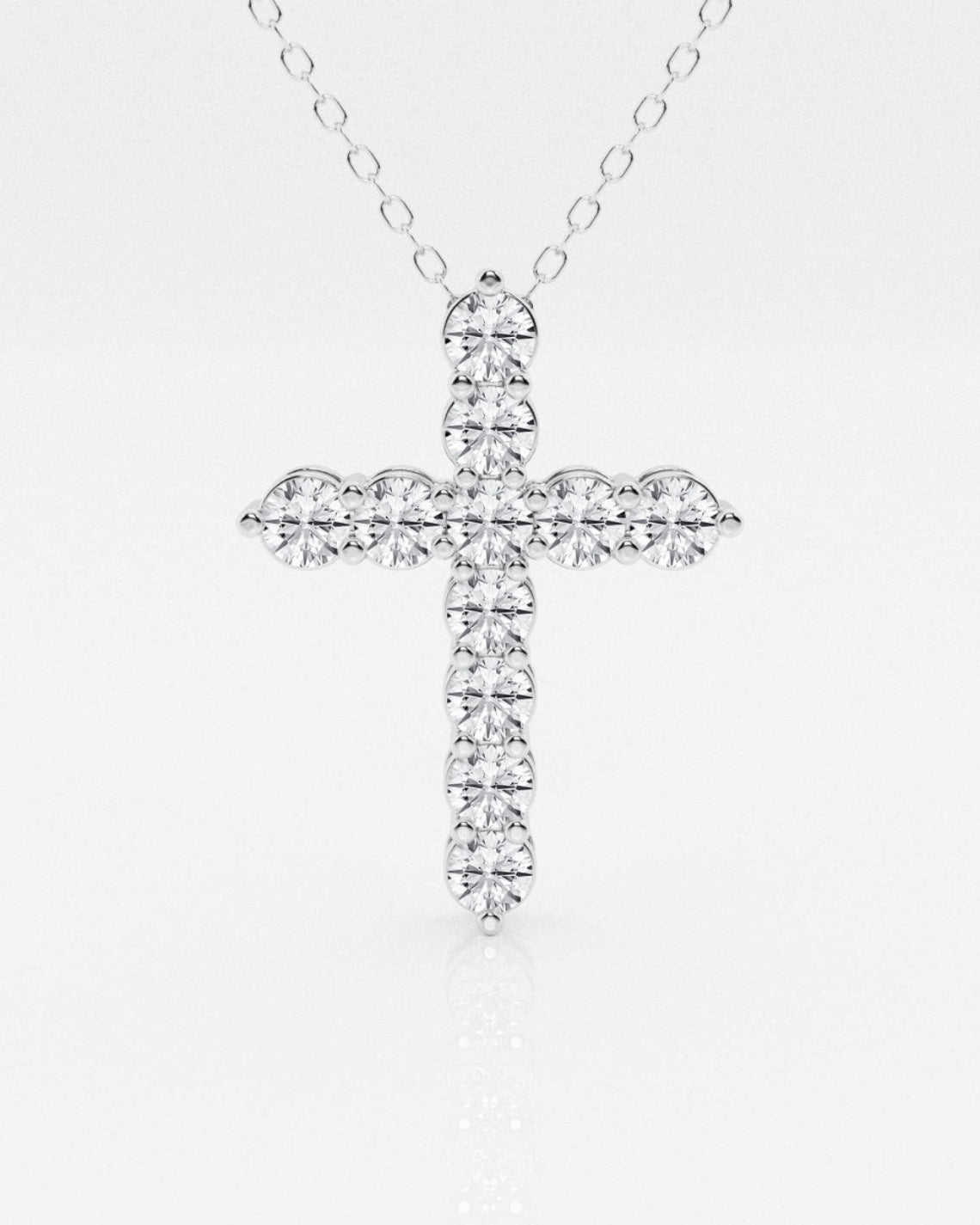 1.0 TCW Round Moissanite Diamond Cross Necklace - Camila Brown