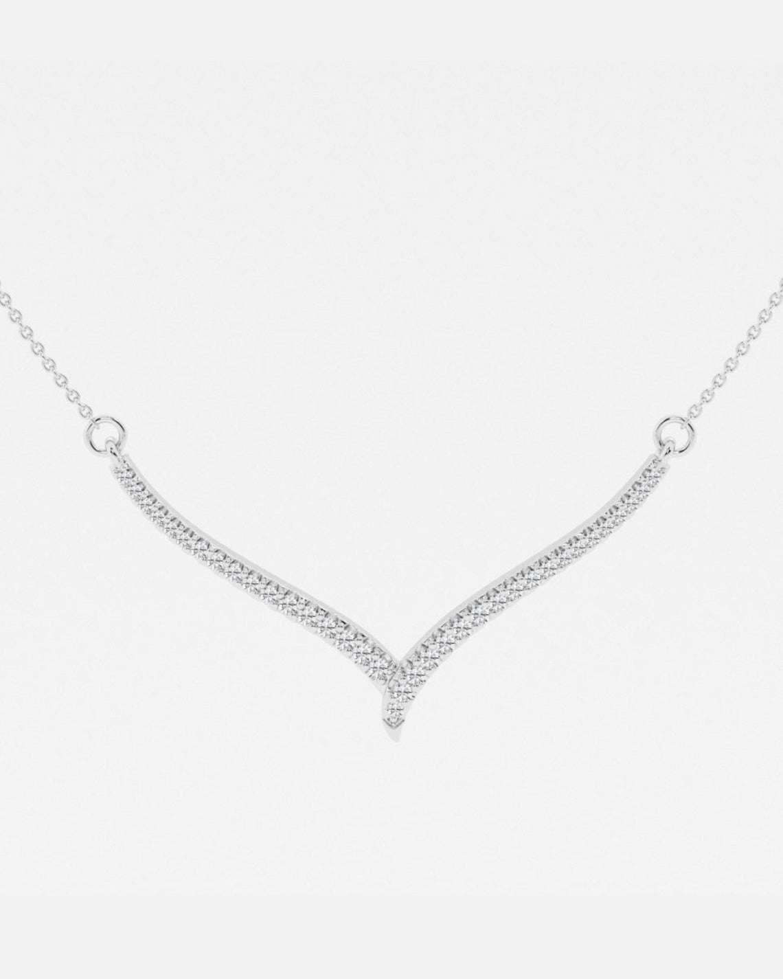 0.16 TCW Round Moissanite Diamond Petite Chevron Necklace - Camila Brown