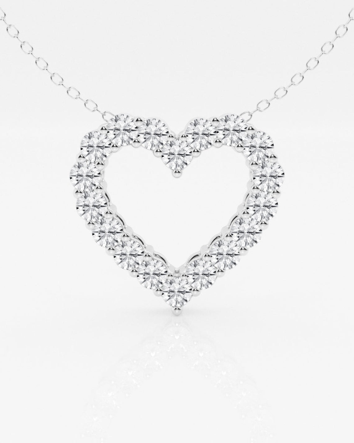 1.50 TCW Round Moissanite Diamond Heart Pandant Necklace - Camila Brown