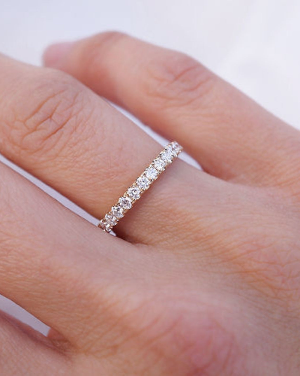 0.80 TCW Round CVD Diamond Full Eternity Wedding Band - Camila Brown