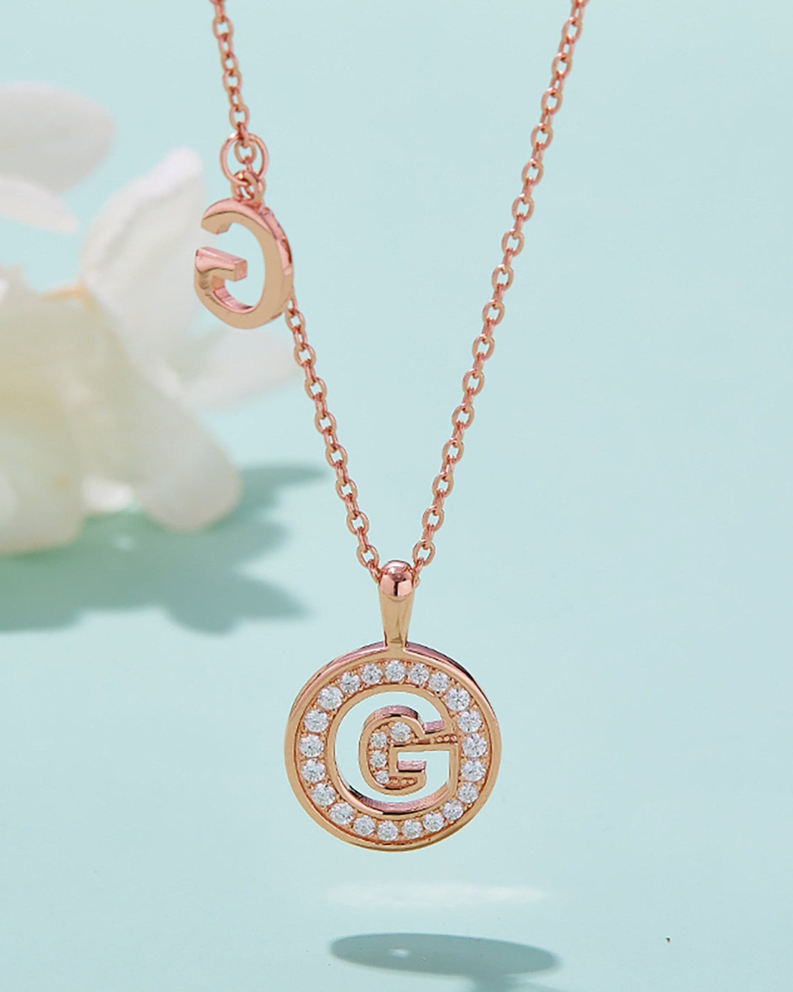 Customized "G" Letter Moissanite Diamond Necklace - Camila Brown