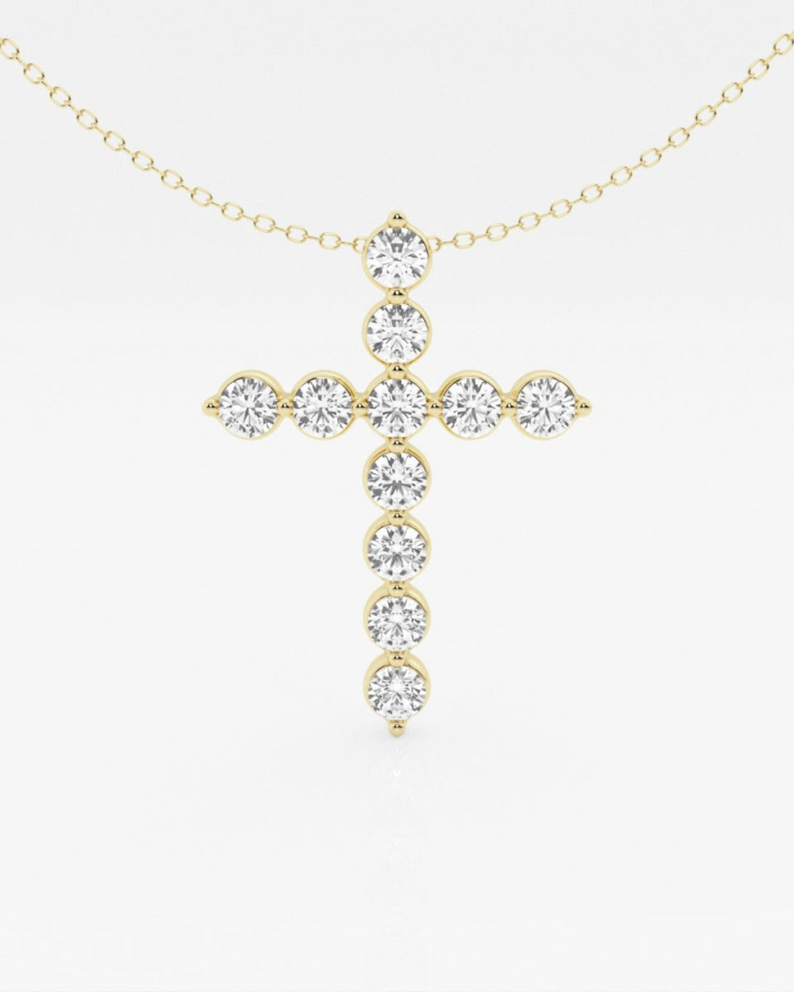 2.0 TCW Round Moissanite Diamond Cross Necklace - Camila Brown