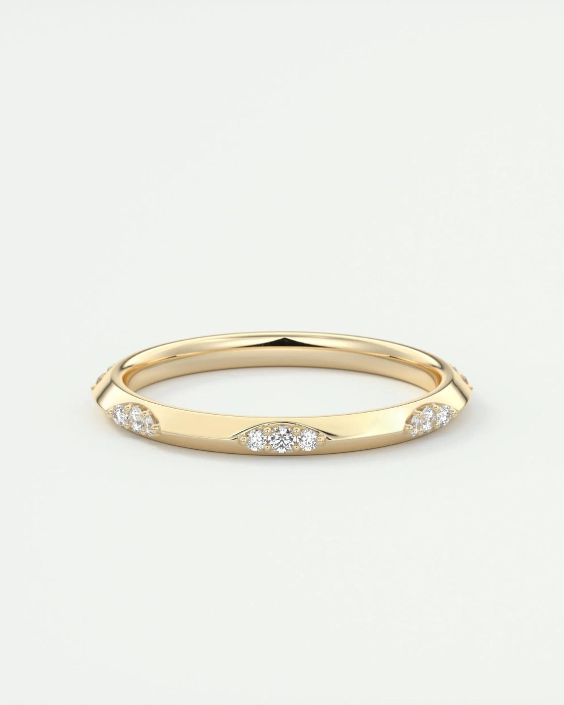 0.09 TCW Round CVD Diamond Flush Setting Wedding Band - Camila Brown