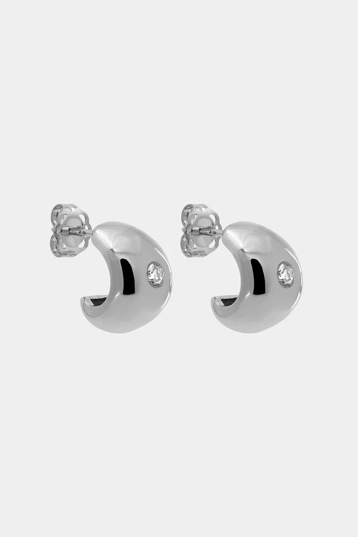 0.10 CT Mini Round Cut Moissanite Diamond Hoops Earrings