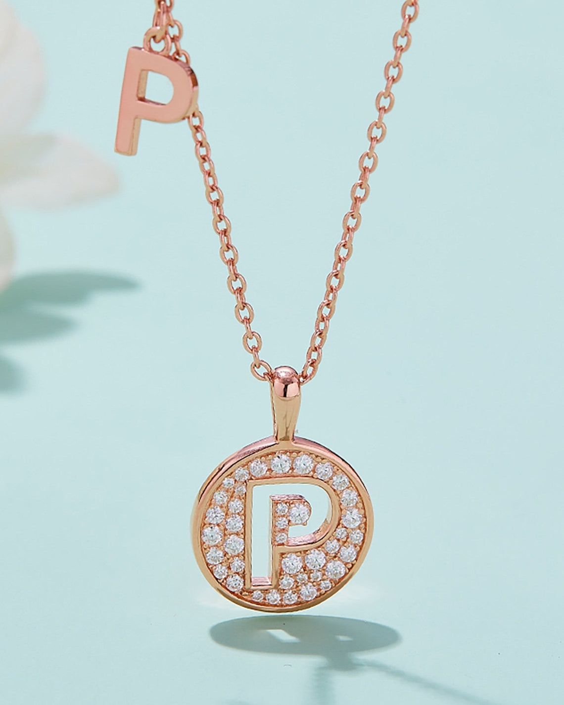 Customized "P" Letter Moissanite Diamond Necklace - Camila Brown