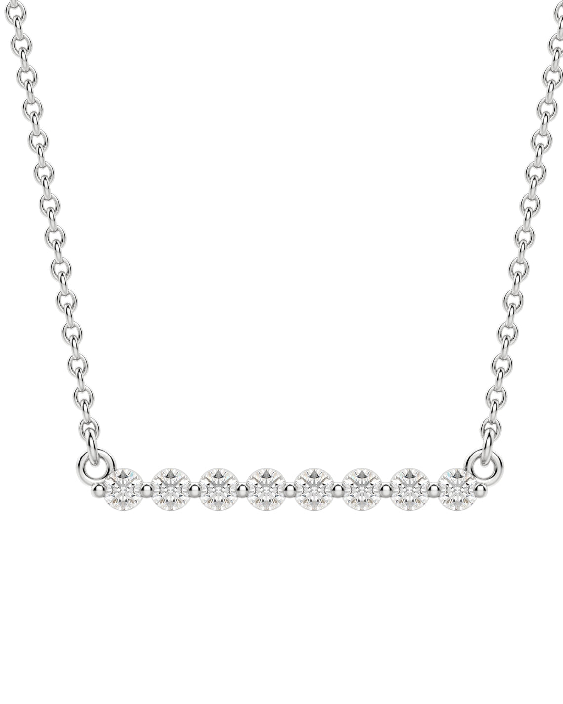 0.24 CT Round Moissanite Diamond Bar Style Necklace - Camila Brown